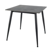 Masa RION, negru mat cu efect de marmura, ceramica/metal, 80x80x76 cm