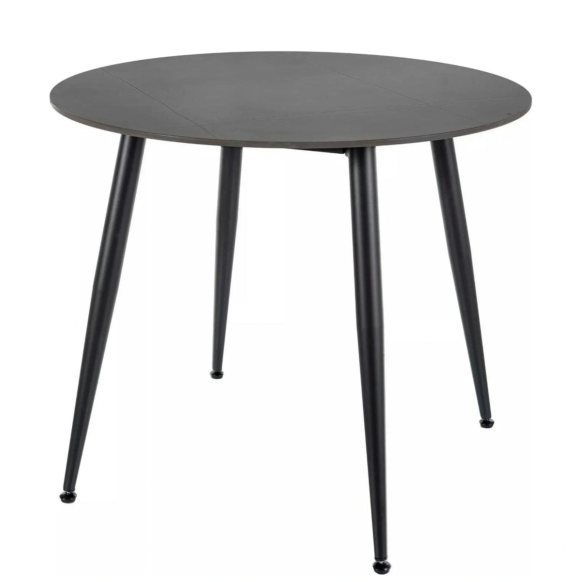 Masa RION, negru mat cu efect de marmura, ceramica/metal, 90x90x76 cm