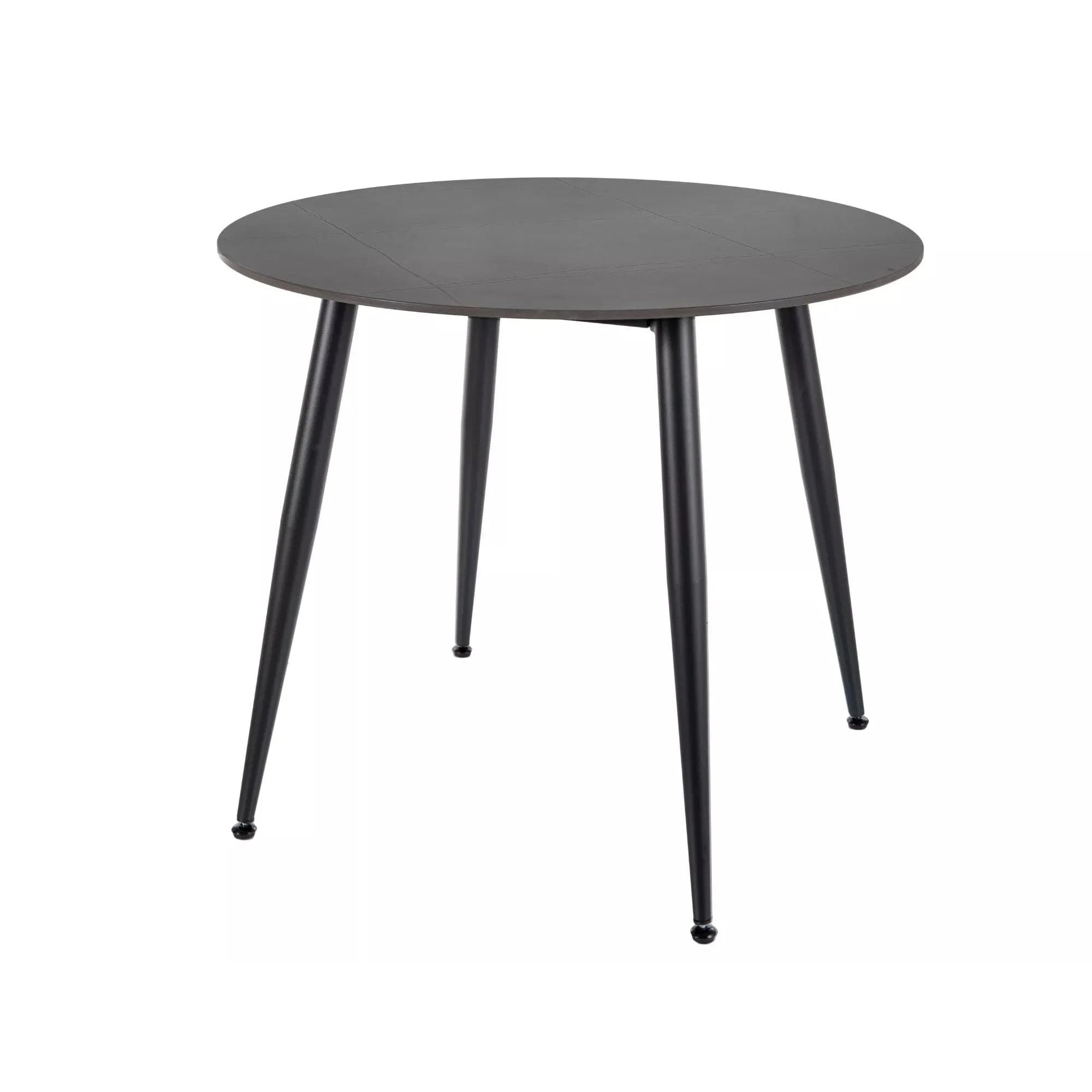 Masa RION, negru mat cu efect de marmura, ceramica/metal, 90x90x76 cm