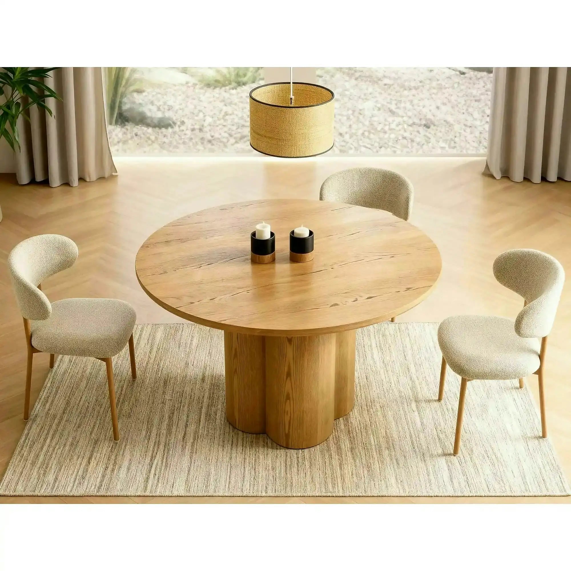 Masă ROSALIA, stejar, furnir/MDF, Ø120x74 cm