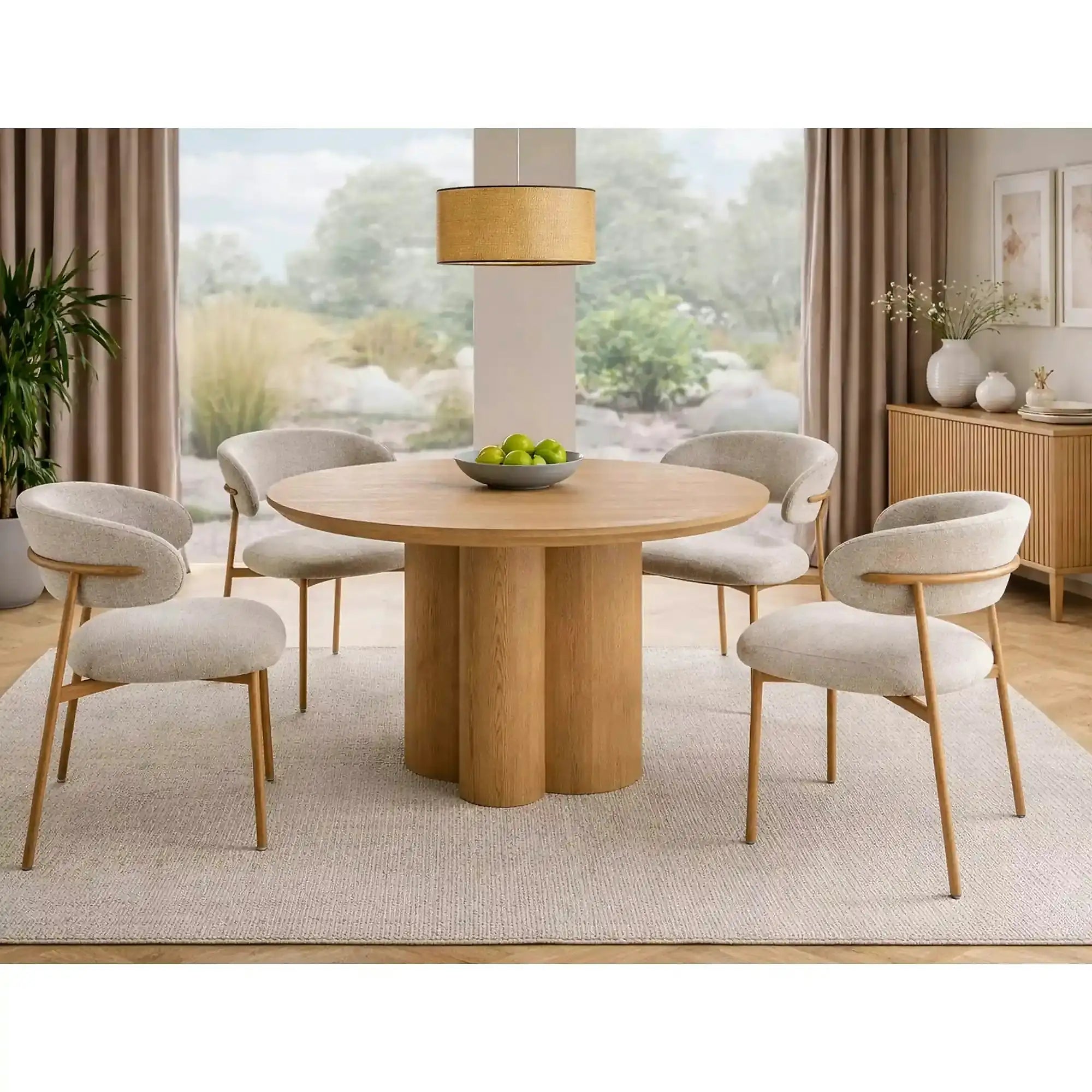 Masă ROSALIA, stejar, furnir/MDF, Ø120x74 cm