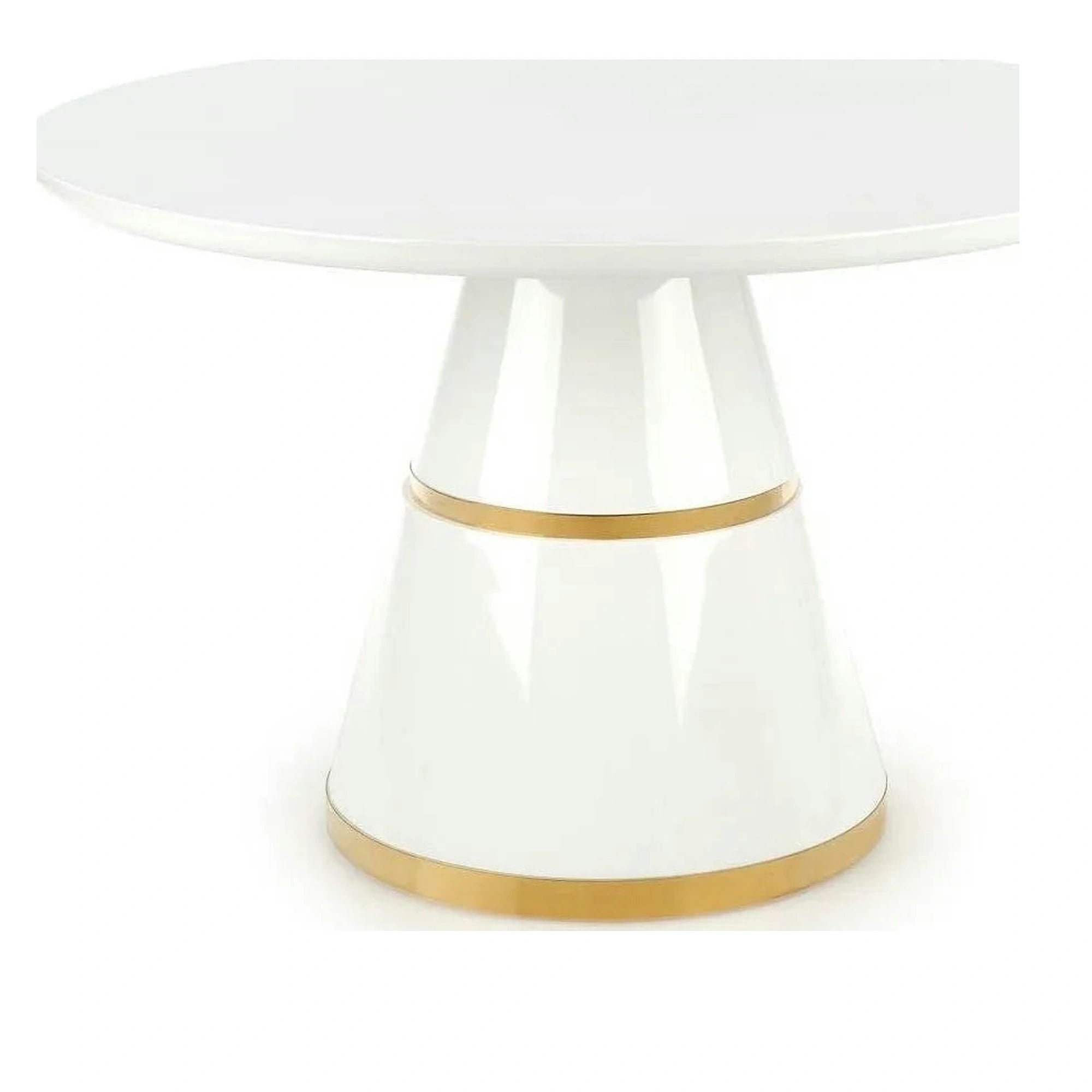 Masa rotunda 120 VEGAS, alb/auriu, MDF/metal
