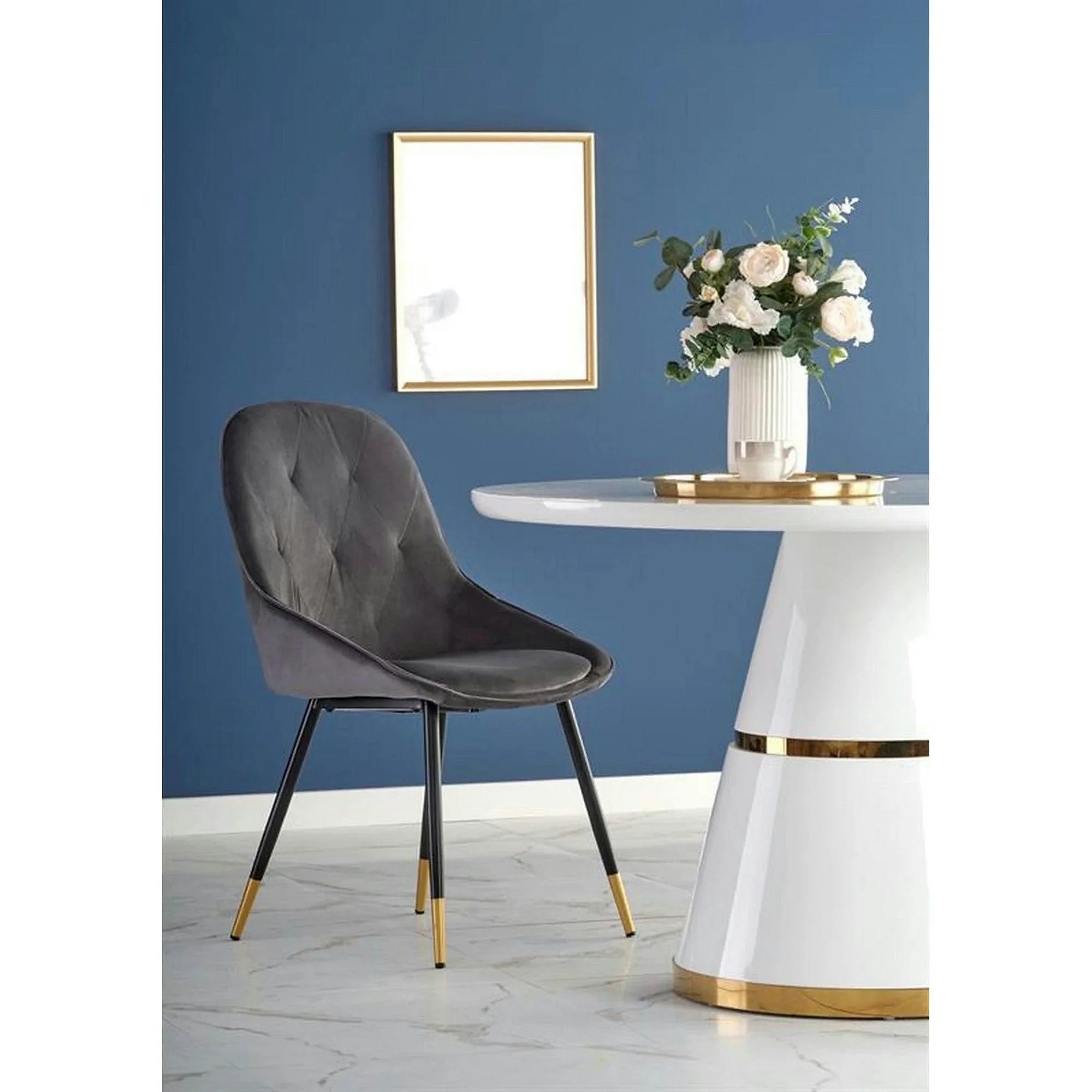Masa rotunda 120 VEGAS, alb/auriu, MDF/metal