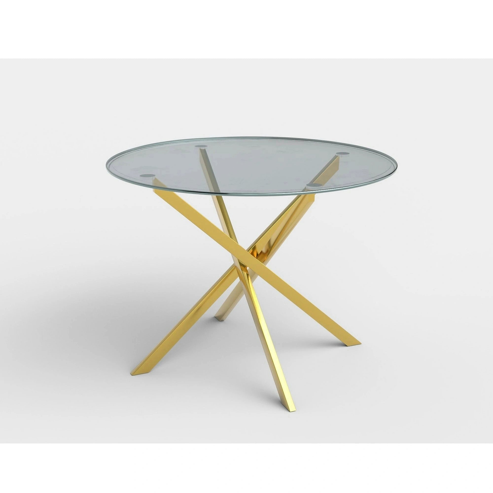 Masa rotunda de sticla RAYMOND, auriu, 100x73 cm