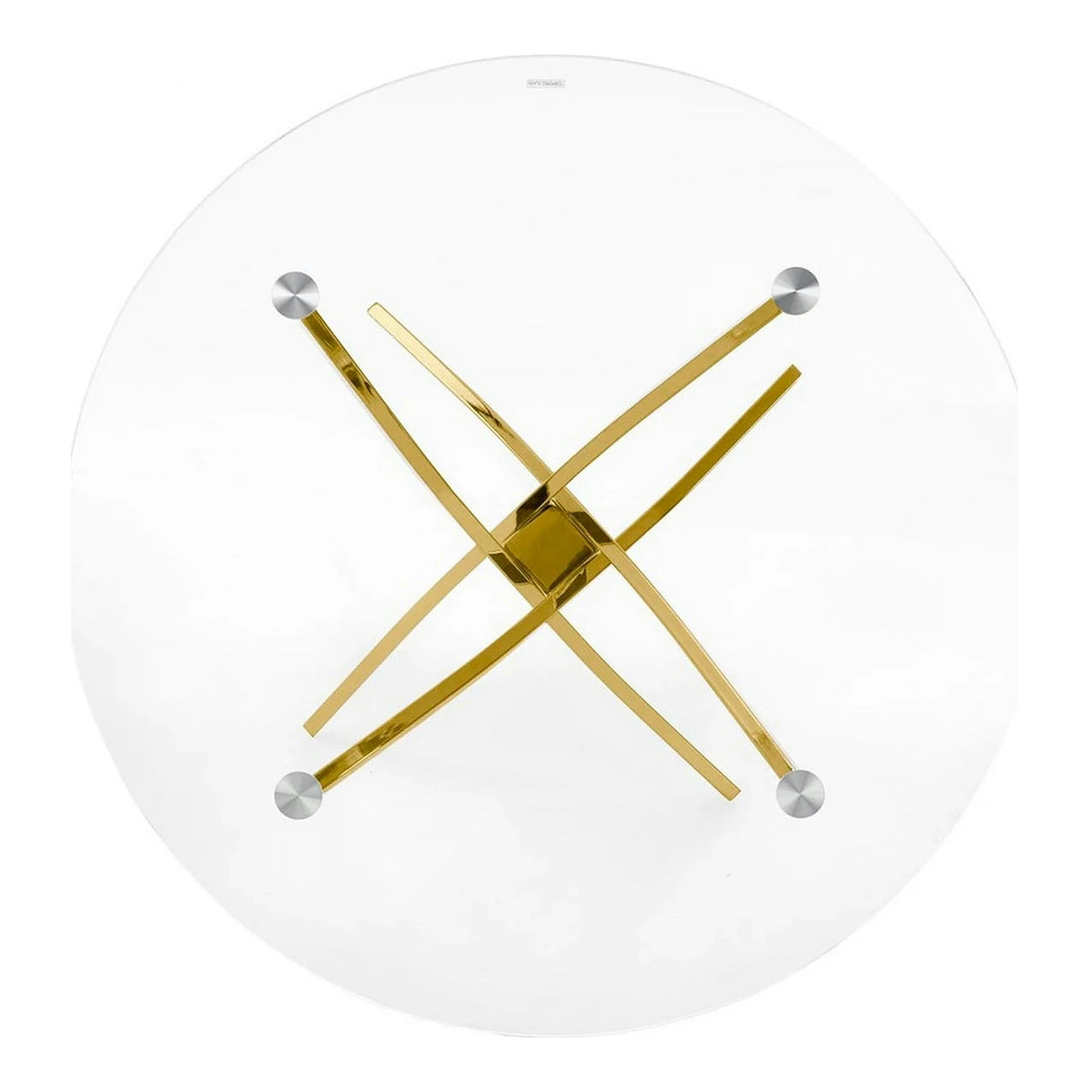 Masa rotunda de sticla RAYMOND, auriu, 100x73 cm