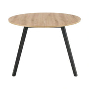 Masa rotunda extensibila bucatarie RUBEN, stejar artisan/negru, 102/142x102x73 cm