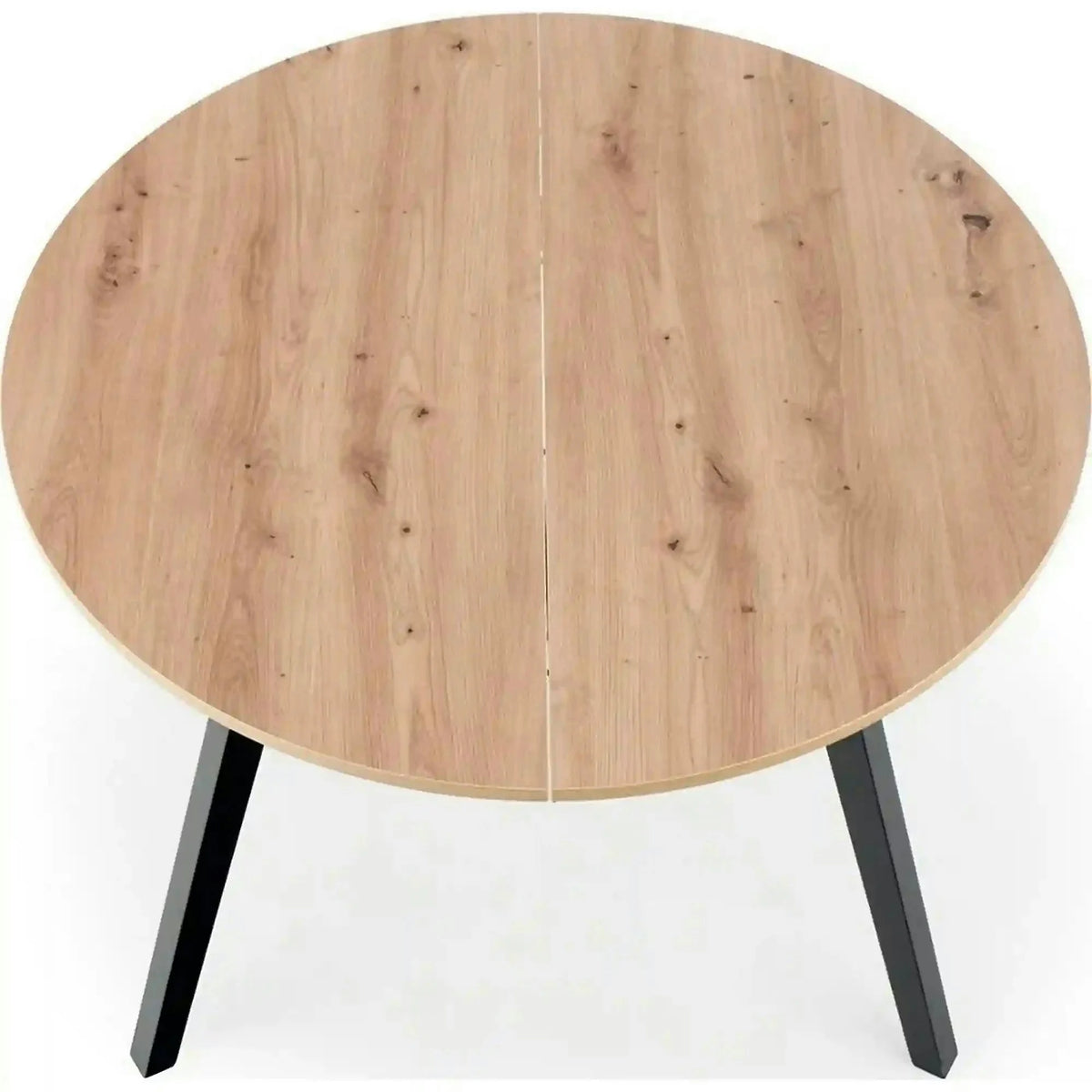 Masa rotunda extensibila bucatarie RUBEN, stejar artisan/negru, 102/142x102x73 cm