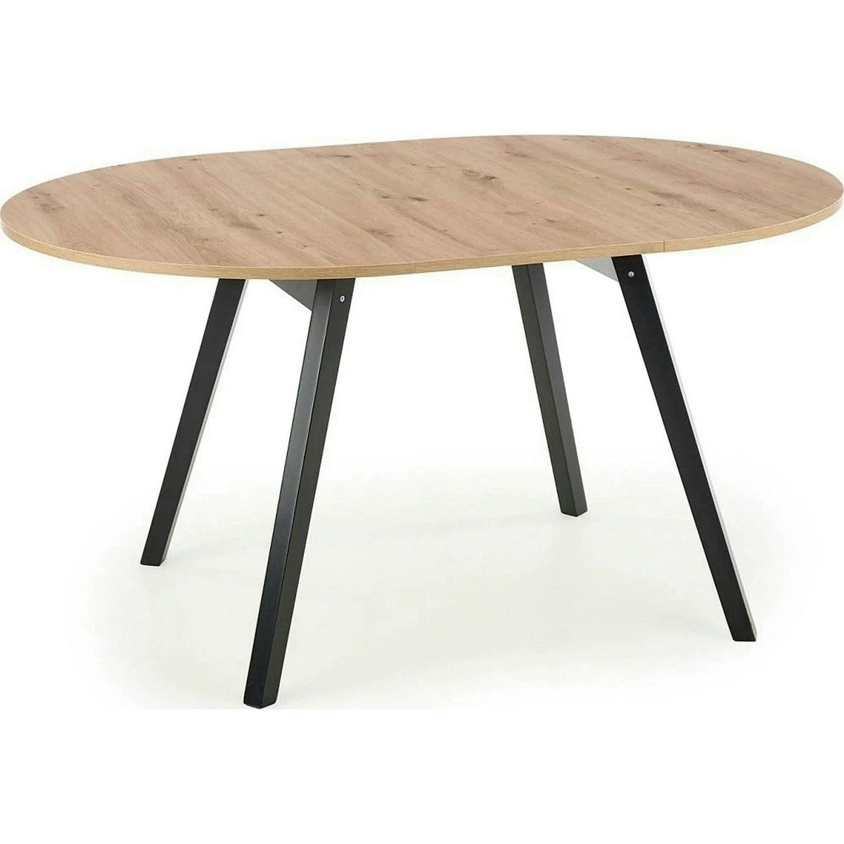 Masa rotunda extensibila bucatarie RUBEN, stejar artisan/negru, 102/142x102x73 cm