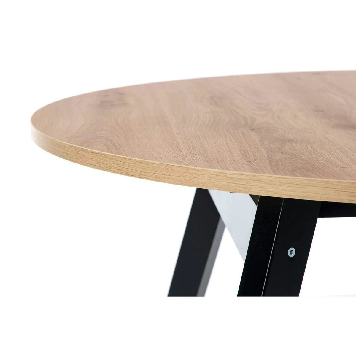 Masa rotunda extensibila bucatarie RUBEN, stejar artisan/negru, 102/142x102x73 cm
