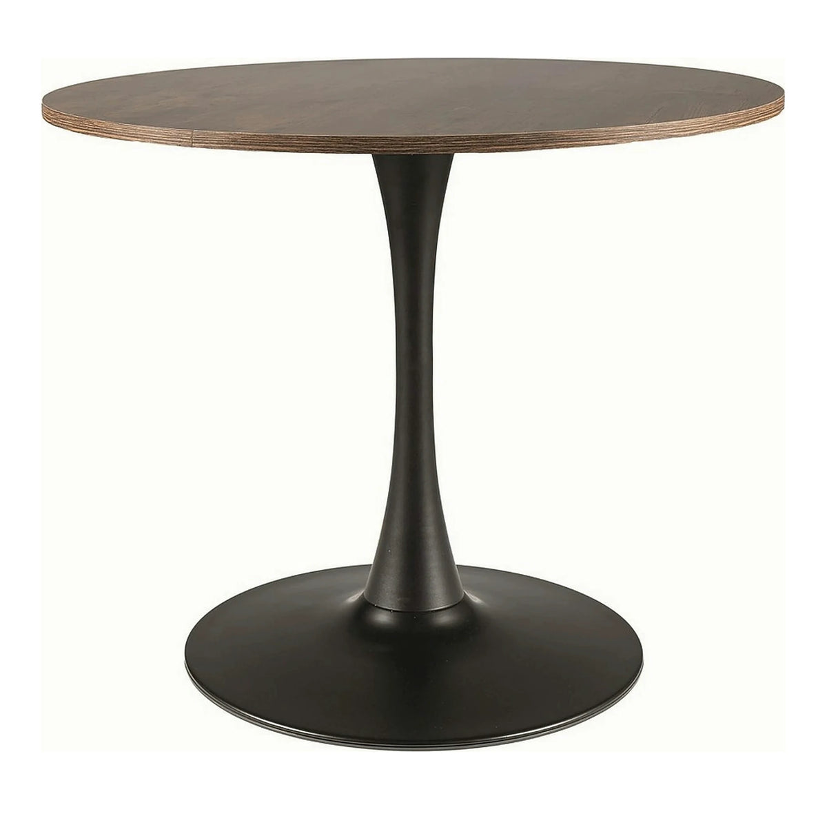 Masa rotunda lemn bucatarie AMADEO II, nuc/negru mat, 90x76 cm