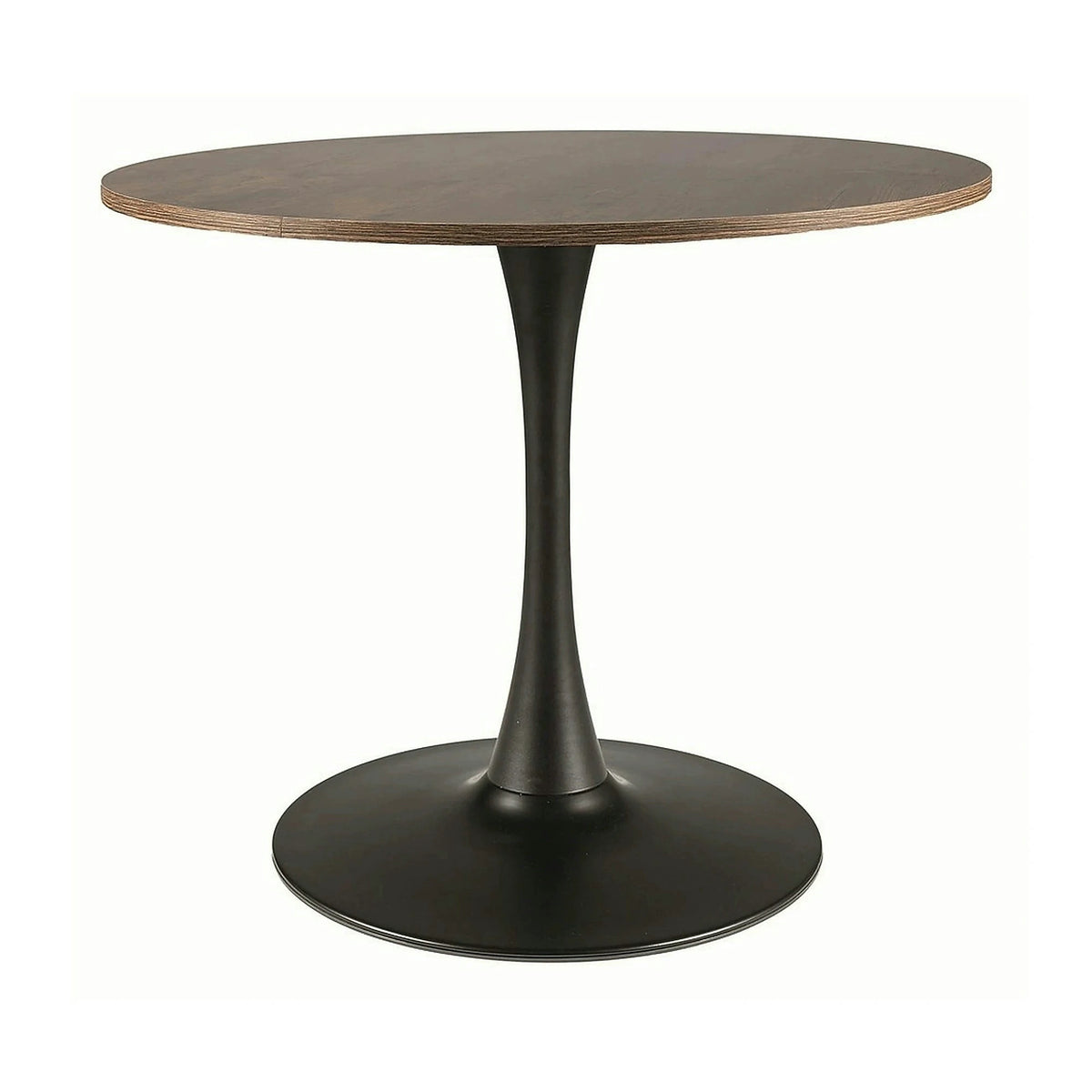 Masa rotunda lemn bucatarie AMADEO II, nuc/negru mat, 90x76 cm