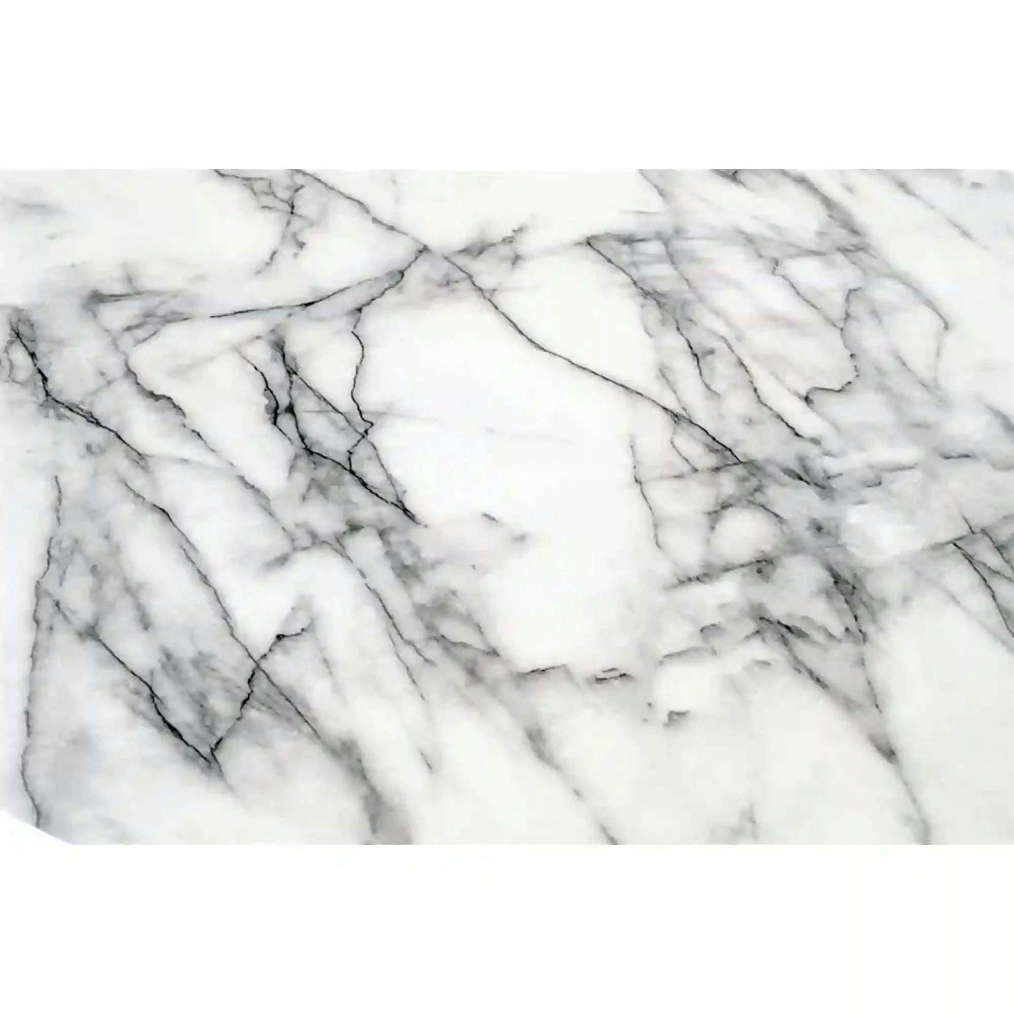 Masa rotunda sufragerie BRODWAY, alb cu efect de marmura, 110x110x75 cm