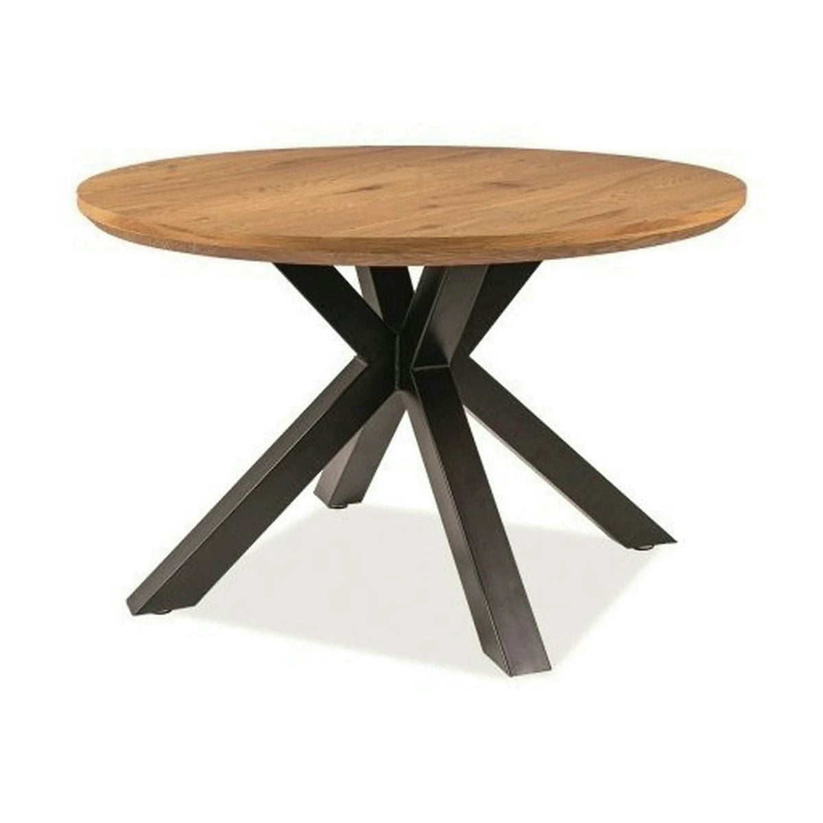 Masa rotunda sufragerie RITMO, stejar/negru, 120x120x78 cm
