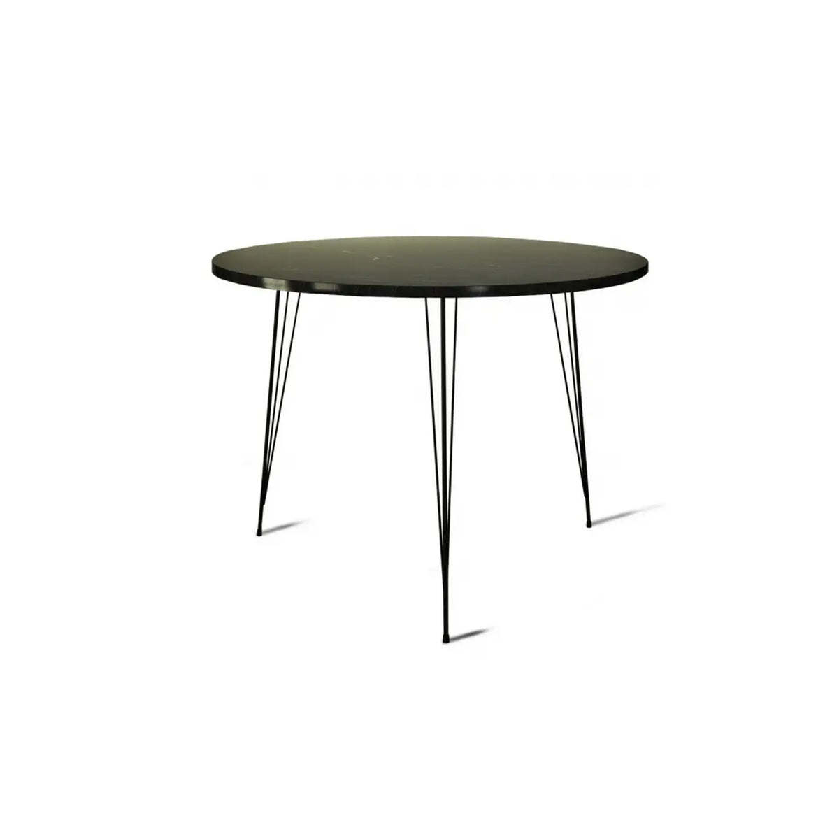 Masa SANDALF, negru cu efect de marmura, PAL melaminat, 90x90x75 cm