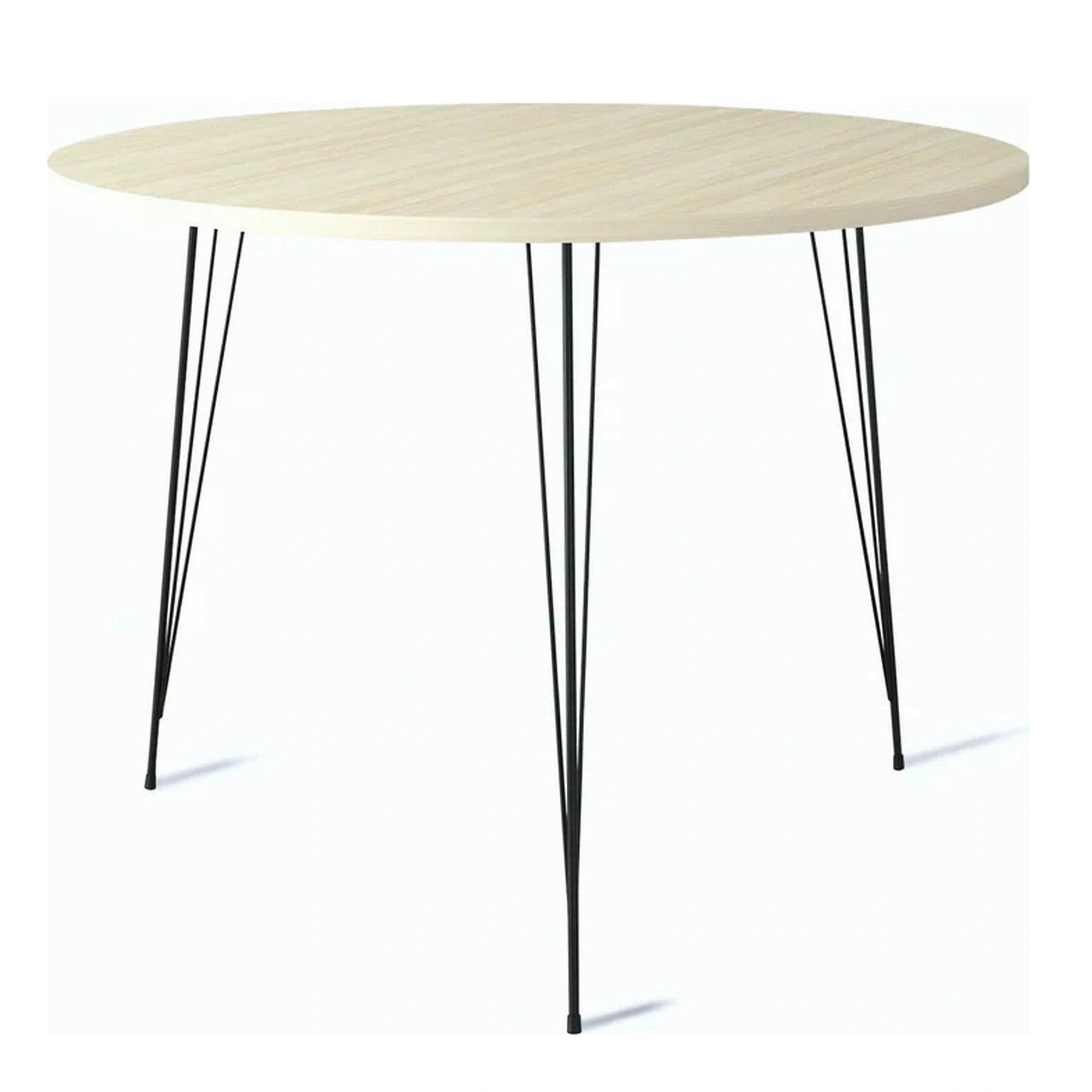Masa SANDALF, stejar/negru, PAL melaminat/metal, 90x90x75 cm