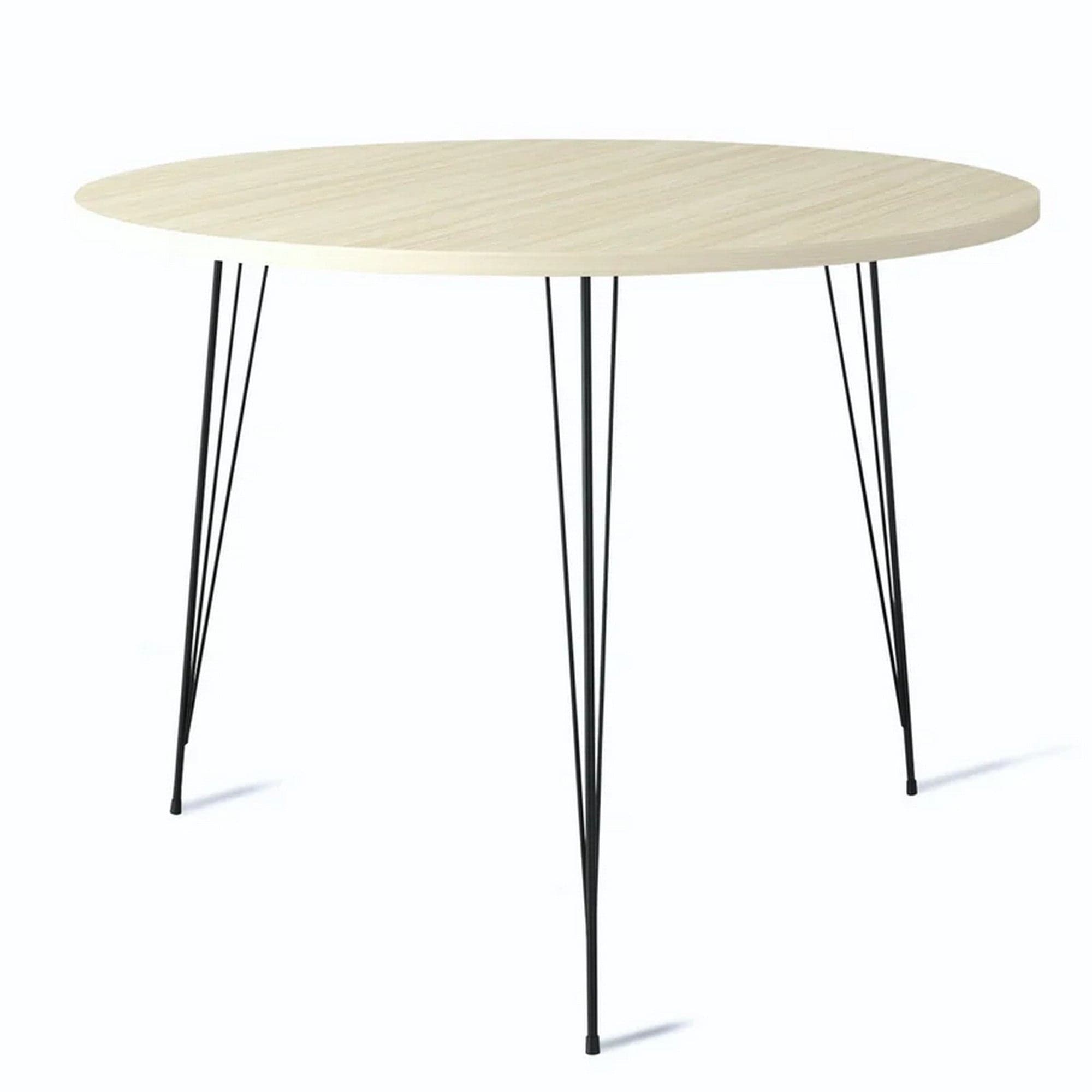 Masa SANDALF, stejar/negru, PAL melaminat/metal, 90x90x75 cm