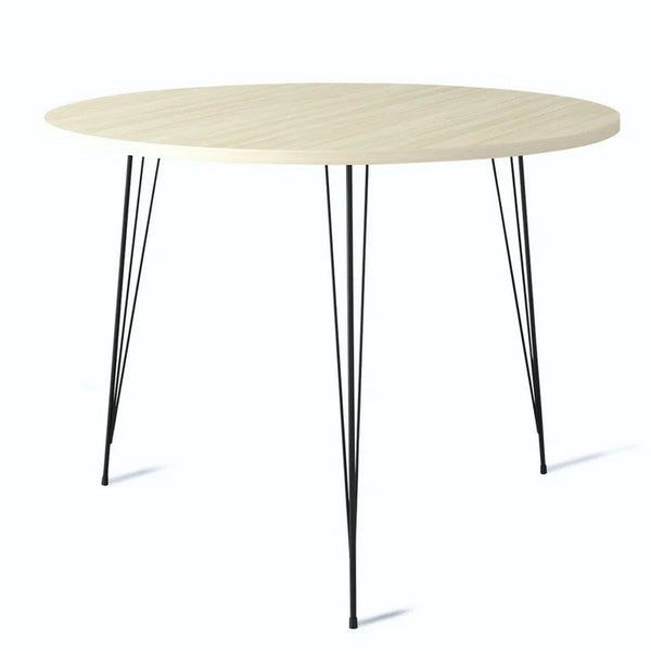 Masa SANDALF, stejar/negru, PAL melaminat/metal, 90x90x75 cm