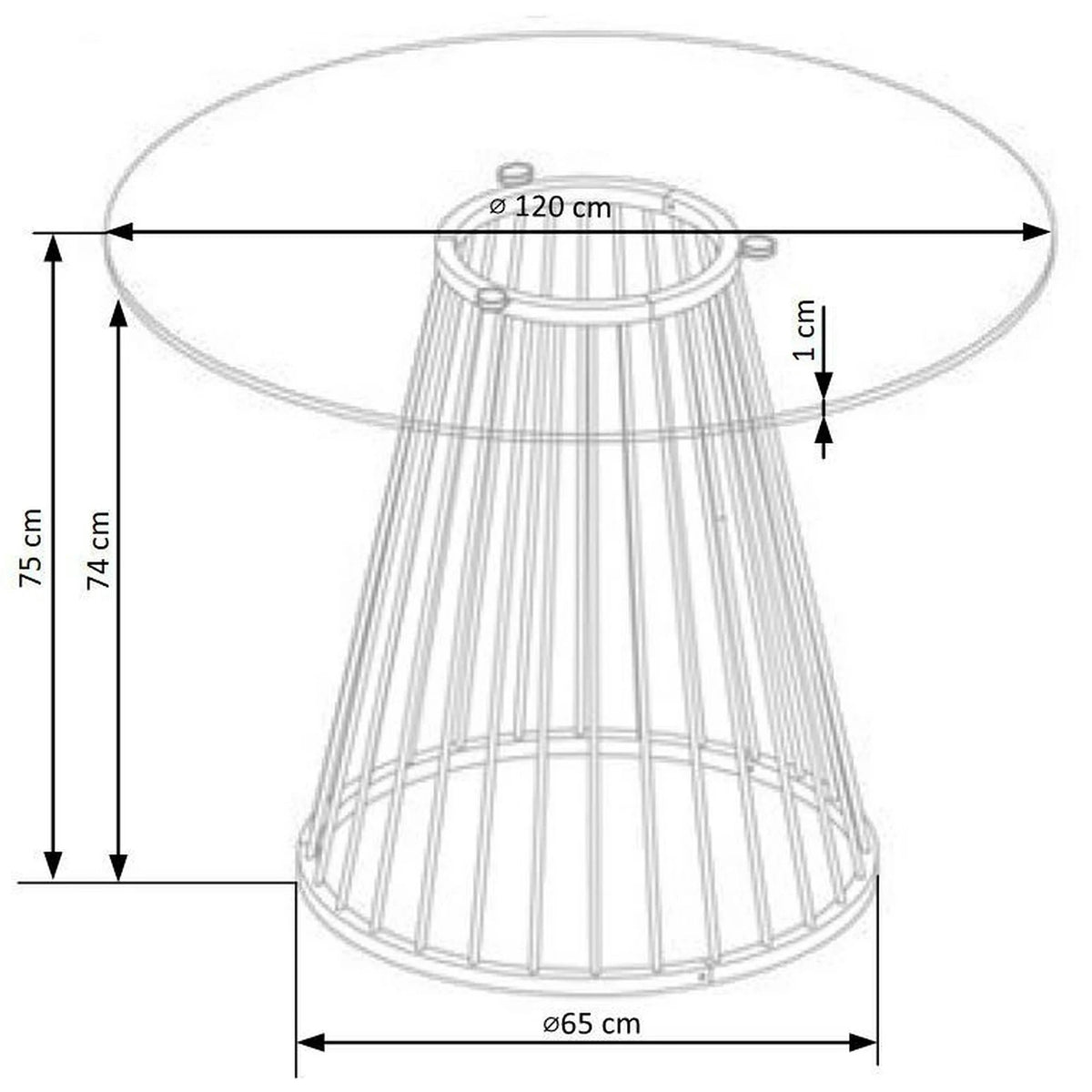 Masa sticla rotunda bucatarie LIVERPOOL, transparent/auriu, 120x120x75 cm