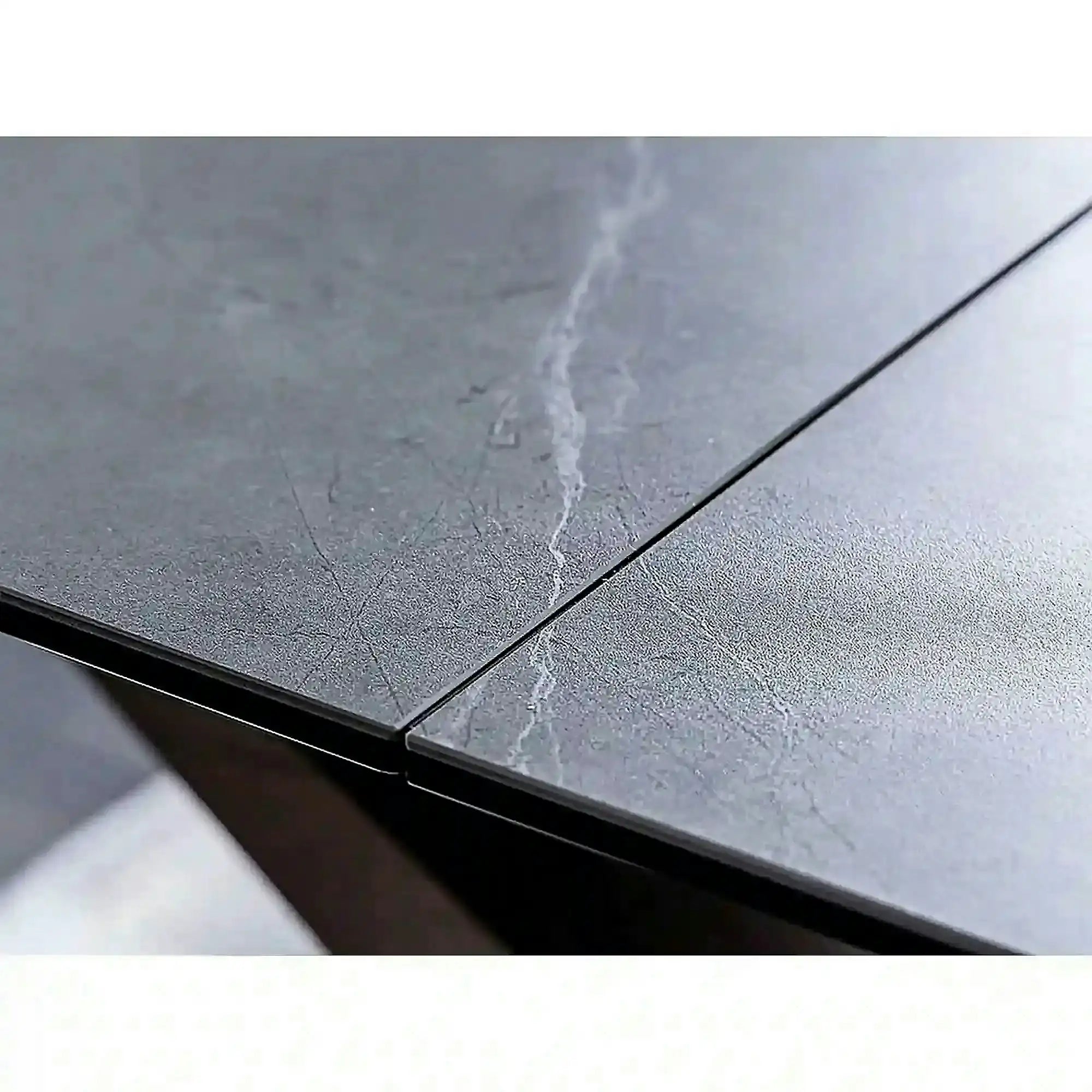 Masa sticla securizata DOLCE, gri mat/nuc, 180-240x95x76 cm