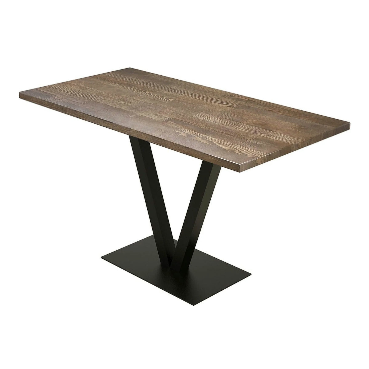 Masa SUN, nuc/negru, lemn de pin/metal, 125x66x77 cm