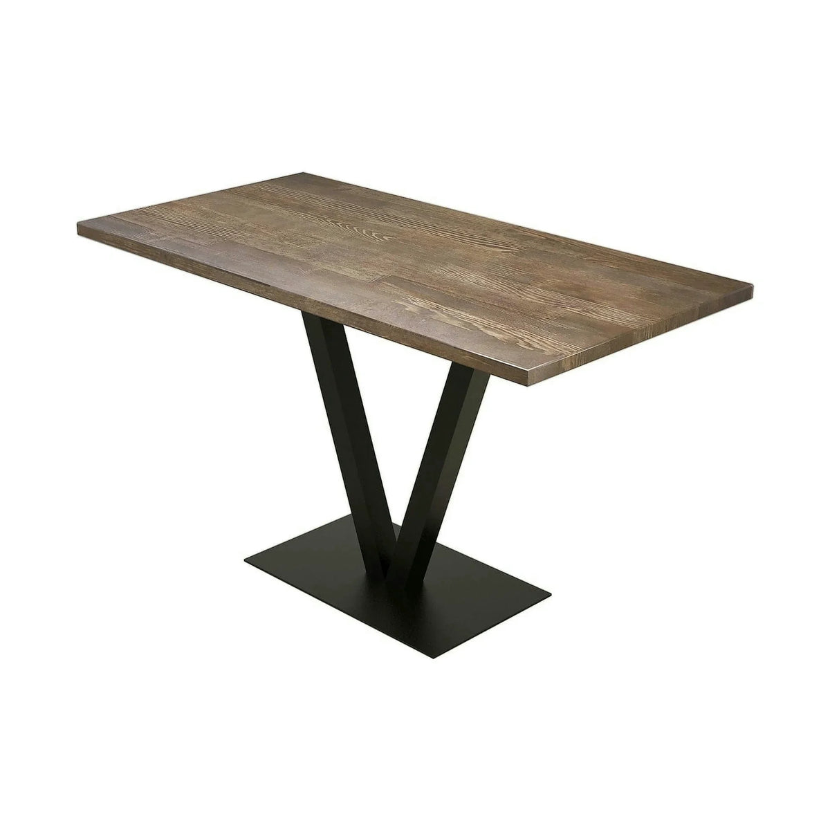 Masa SUN, nuc/negru, lemn de pin/metal, 125x66x77 cm