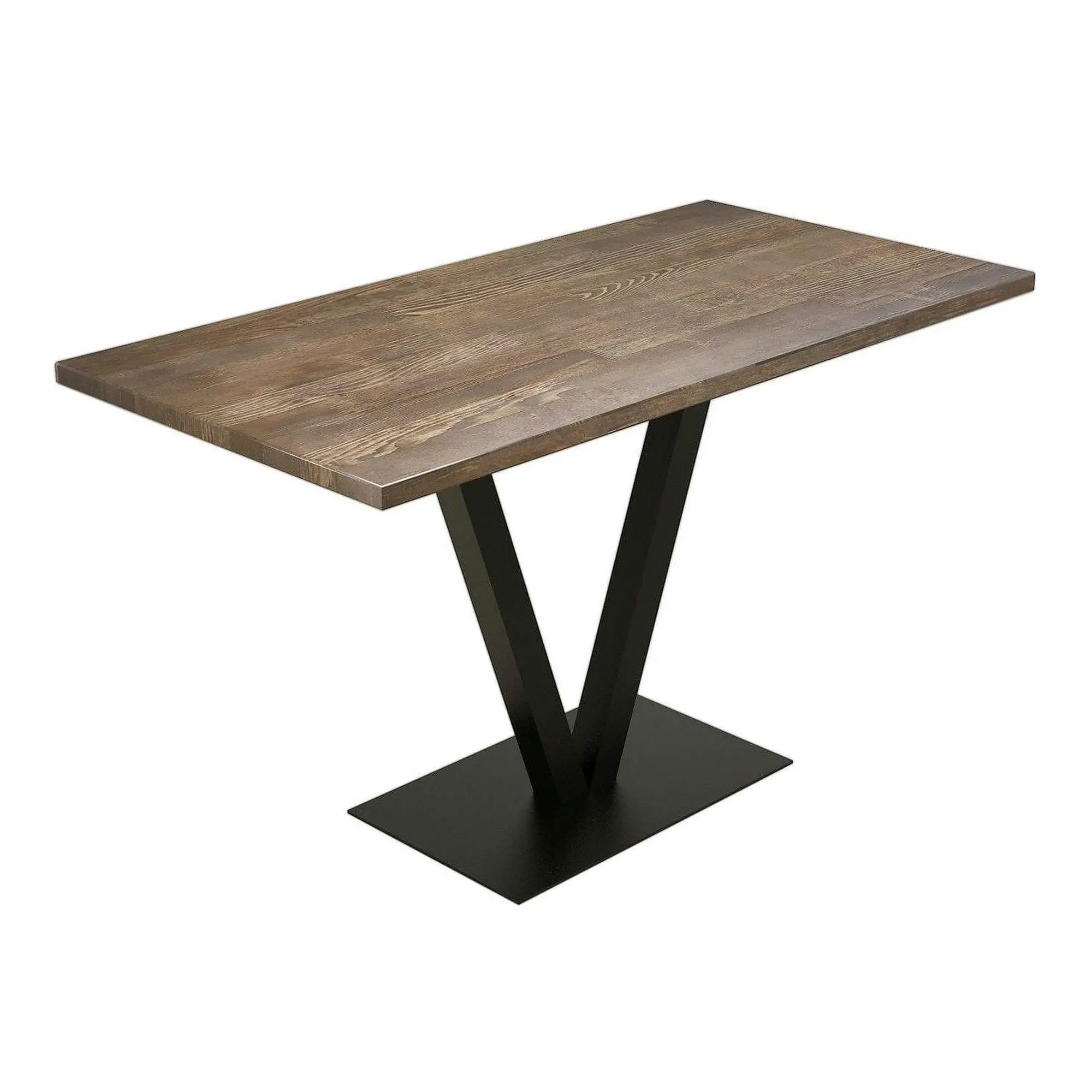 Masa SUN, nuc/negru, lemn de pin/metal, 125x66x77 cm