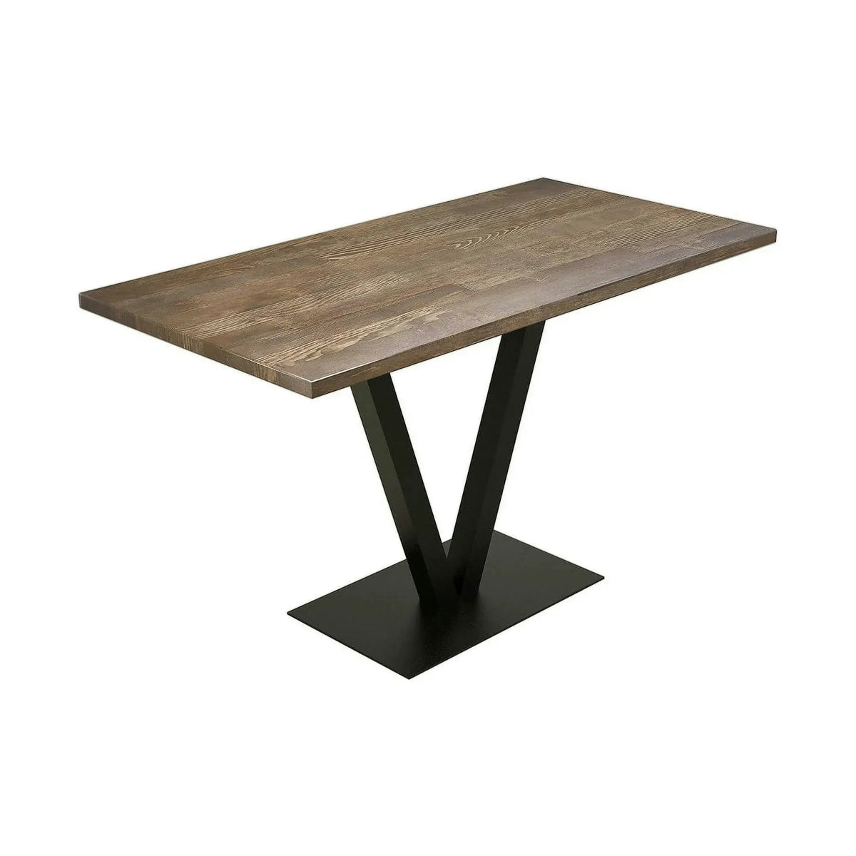 Masa SUN, nuc/negru, lemn de pin/metal, 125x66x77 cm