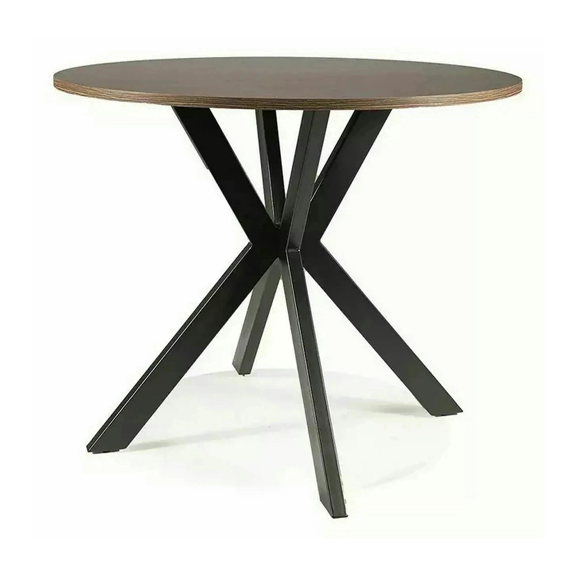 Masa TALIA II, nuc/negru mat, 90x90x76 cm