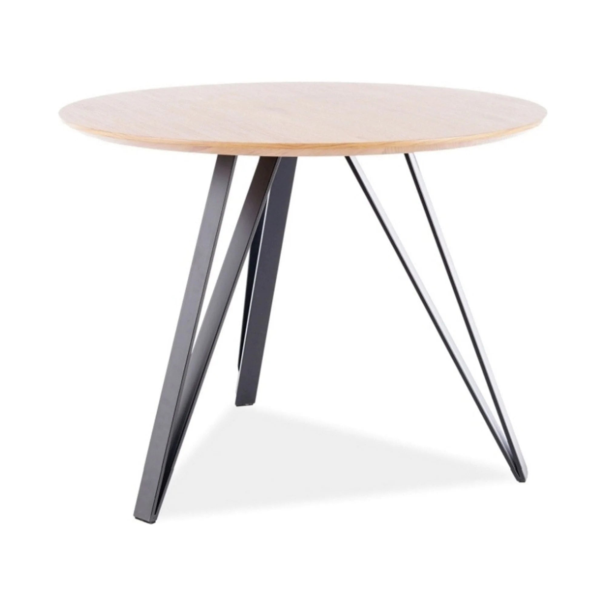 Masa TETIS, stejar/negru, 100x100x75 cm