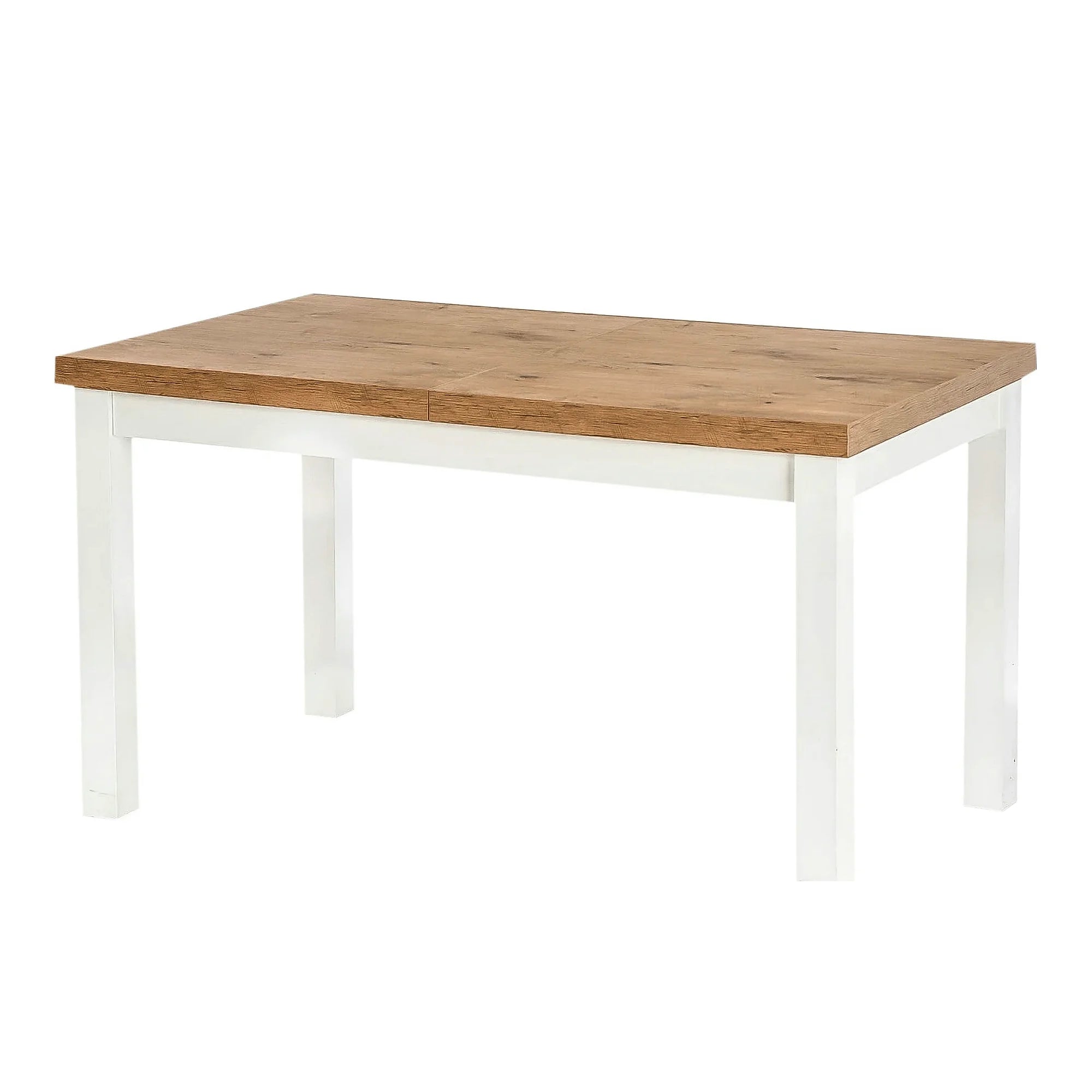 Masa TIAGO, stejar/alb, 140/220x80x76 cm