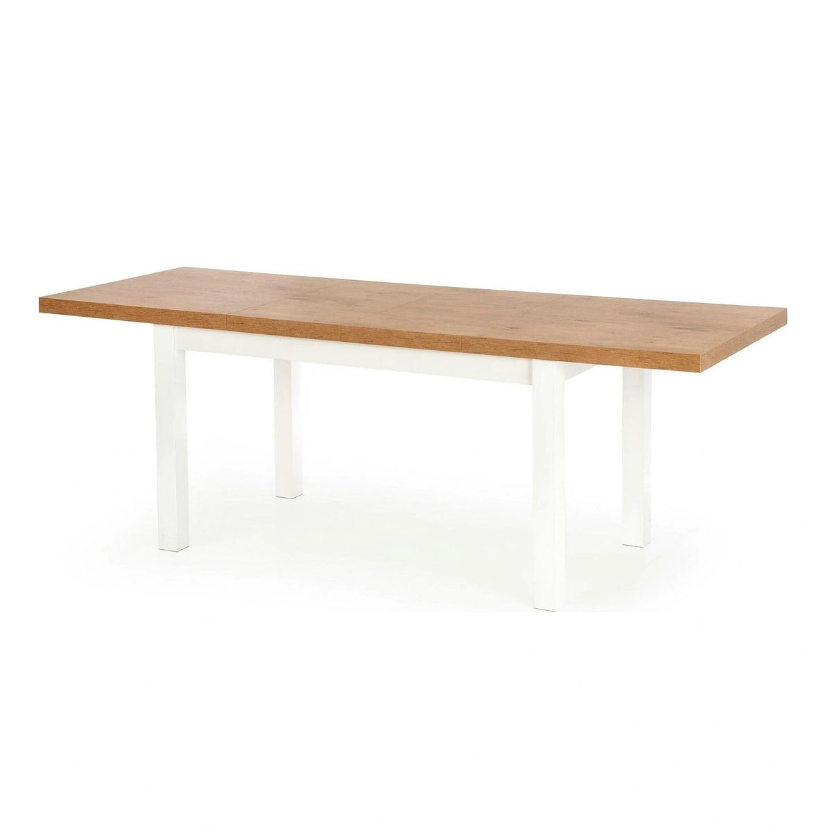 Masa TIAGO, stejar/alb, 140/220x80x76 cm