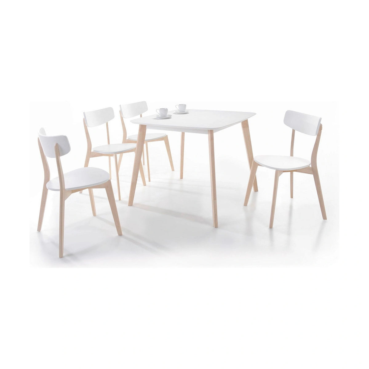 Masa TIBI, alb/stejar, 90x80x75 cm