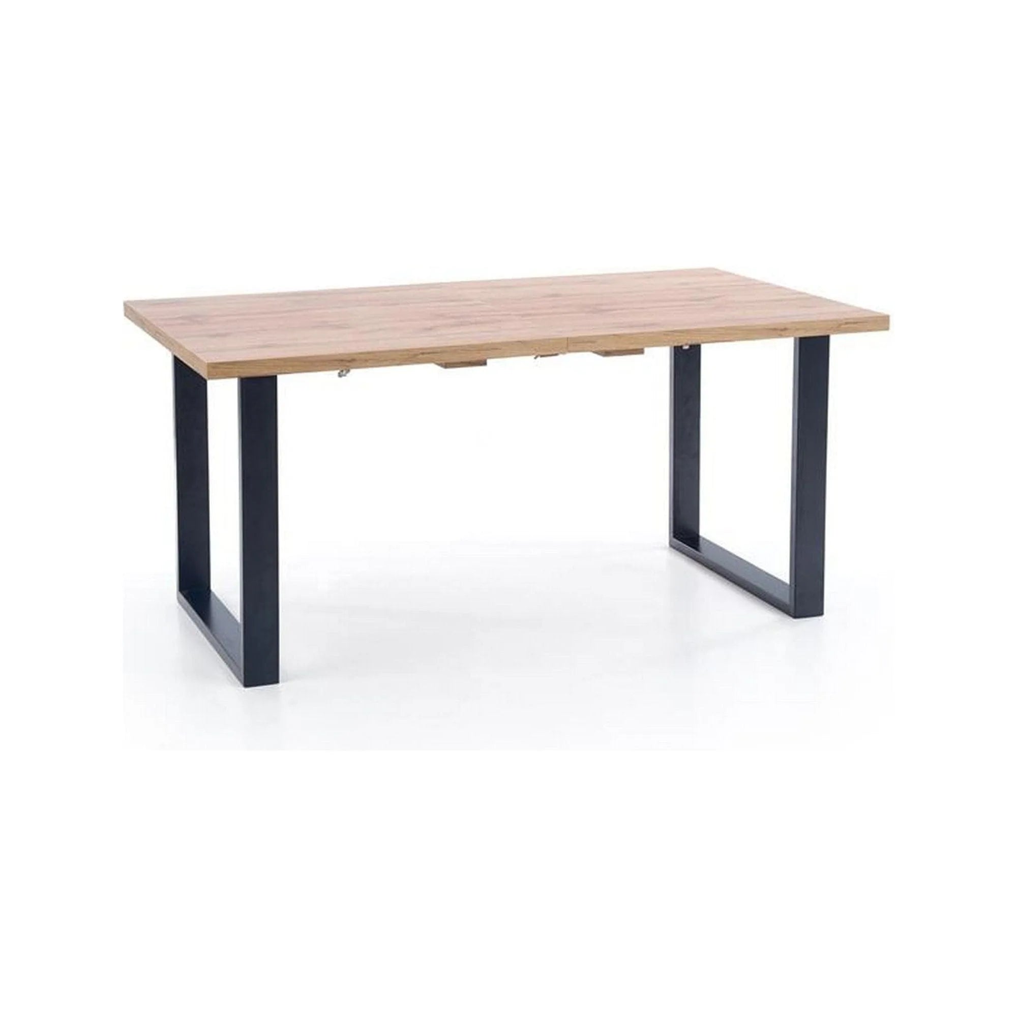 Masa VENOM, stejar wotan/negru, PAL/otel, 135/185x85x74 cm