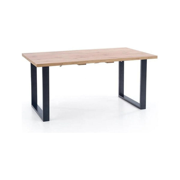 Masa VENOM, stejar wotan/negru, PAL/otel, 135/185x85x74 cm
