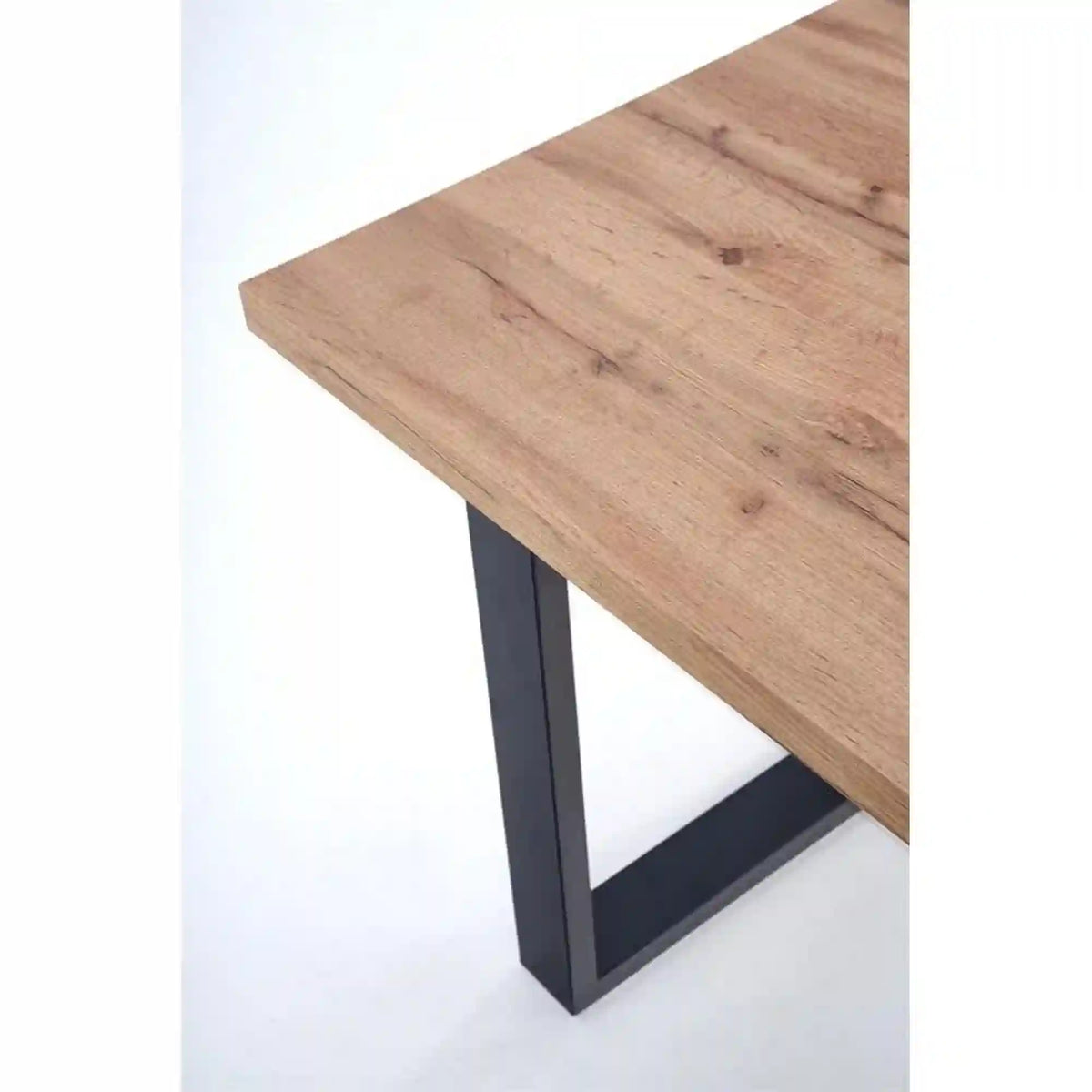 Masa VENOM, stejar wotan/negru, PAL/otel, 135/185x85x74 cm