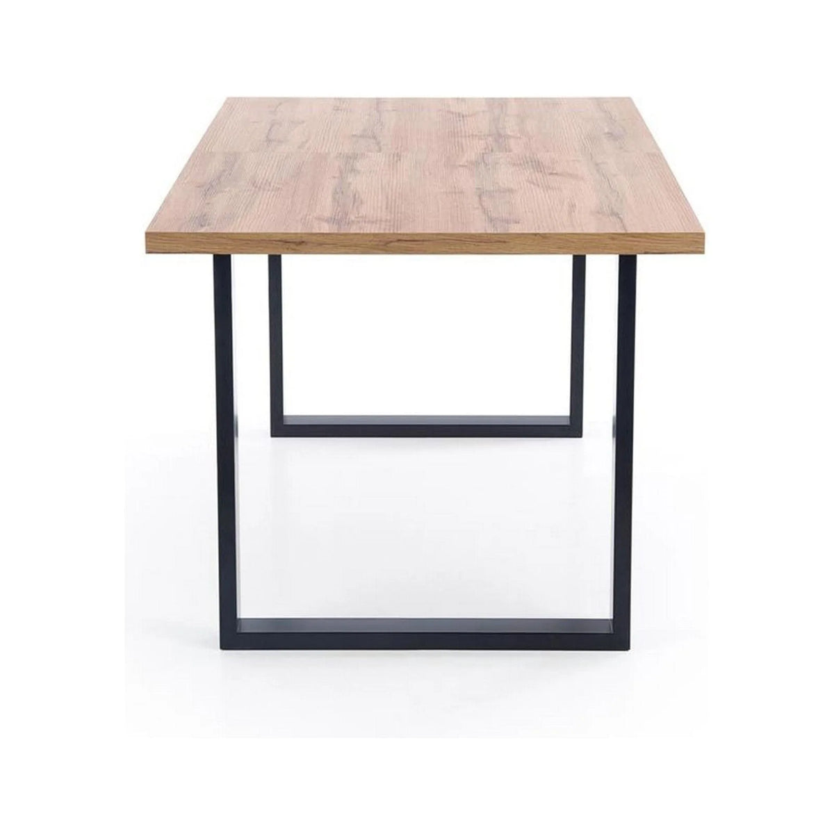 Masa VENOM, stejar wotan/negru, PAL/otel, 135/185x85x74 cm