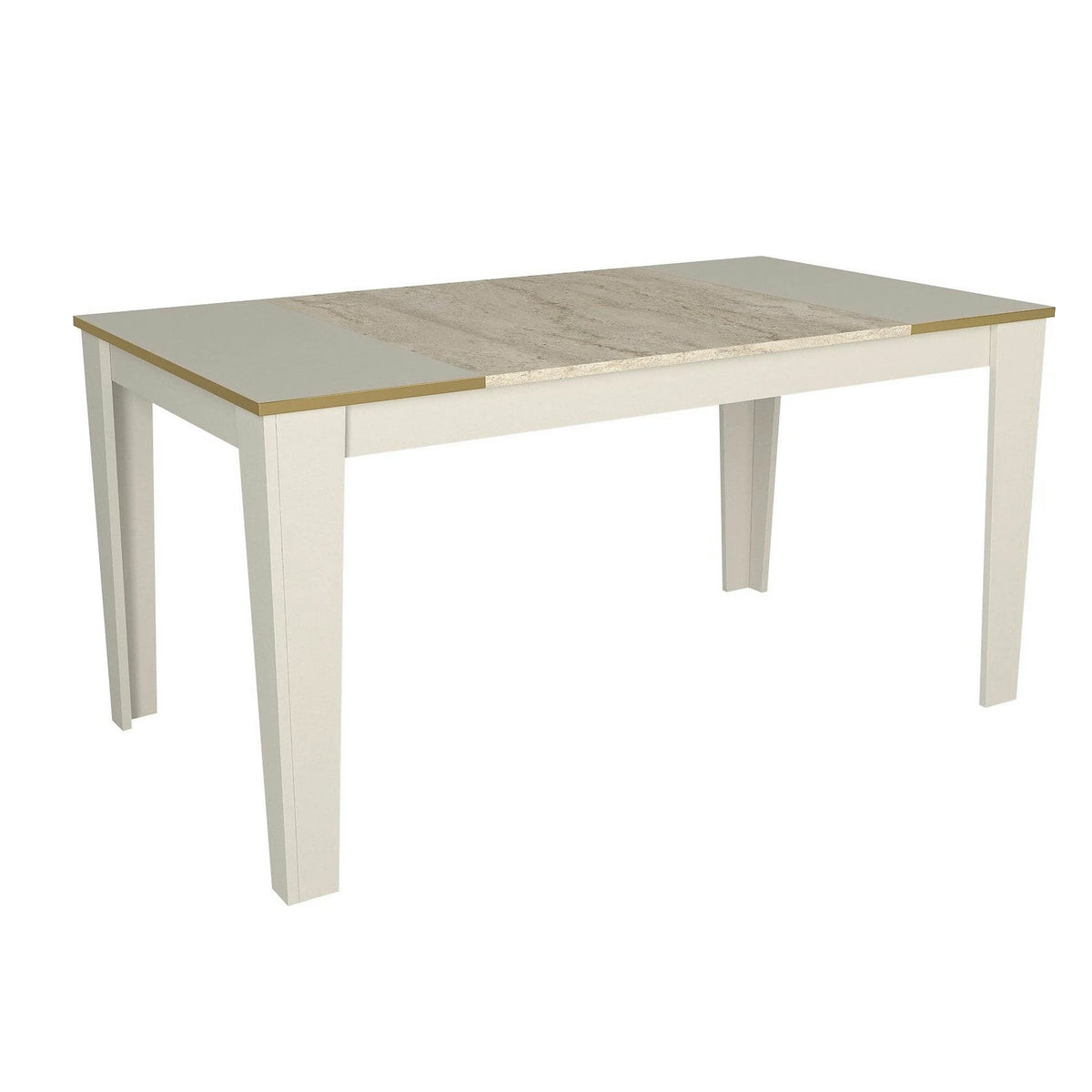 Masa VEYRON, crem/bej cu efect de marmura, PAL melaminat, 145x85x76 cm