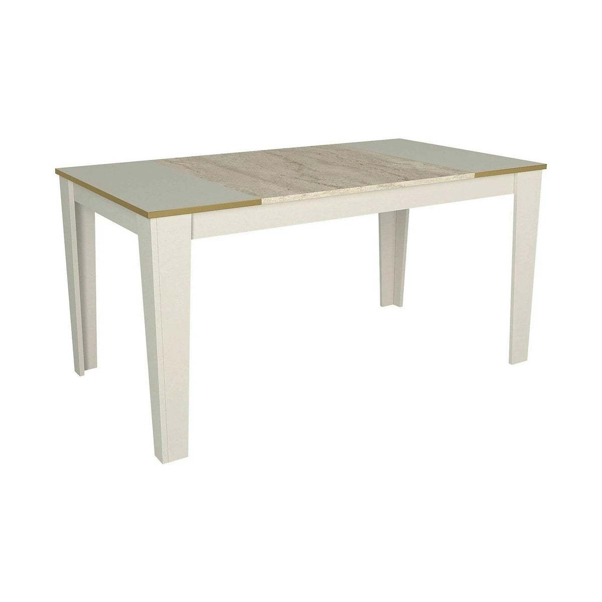Masa VEYRON, crem/bej cu efect de marmura, PAL melaminat, 145x85x76 cm