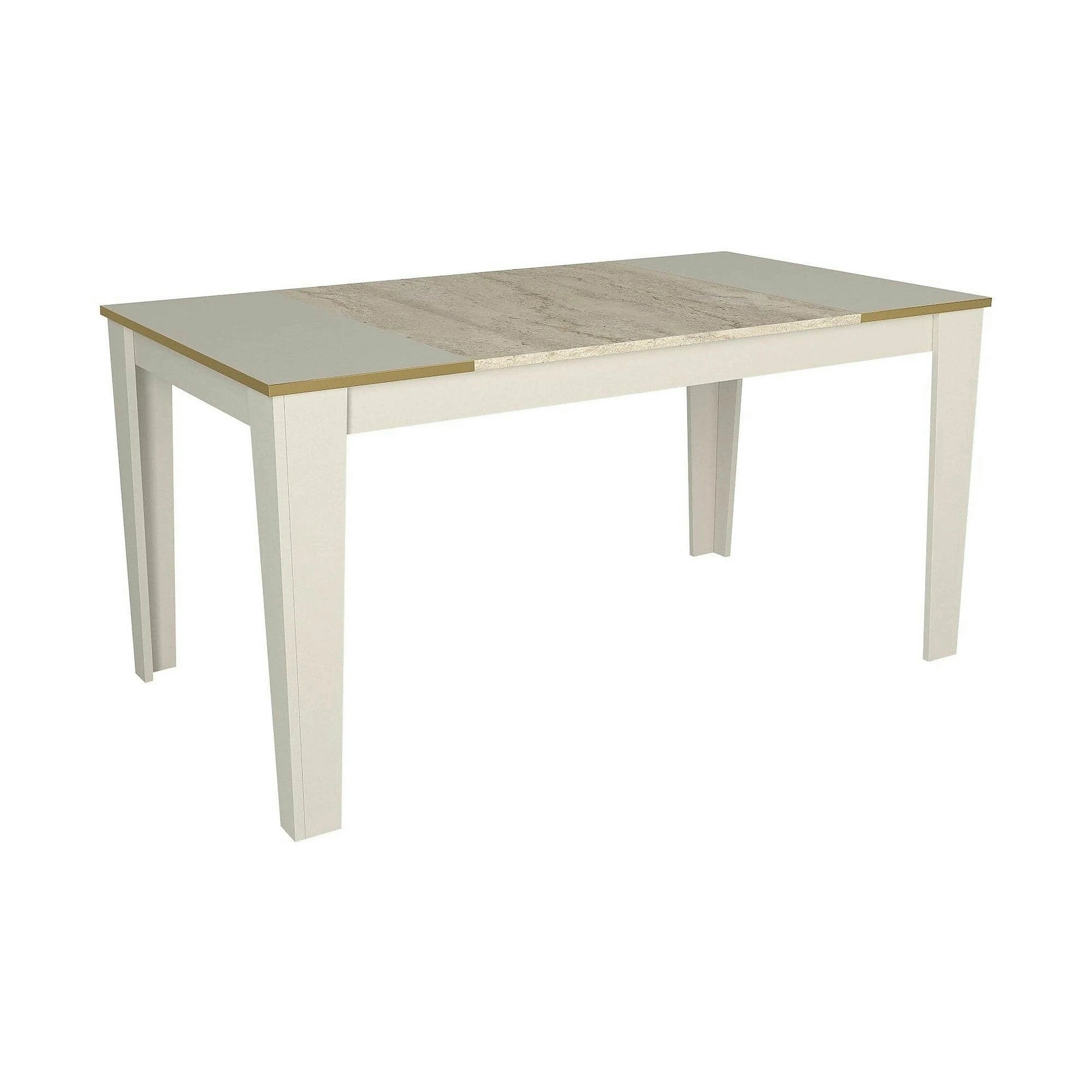 Masa VEYRON, crem/bej cu efect de marmura, PAL melaminat, 145x85x76 cm