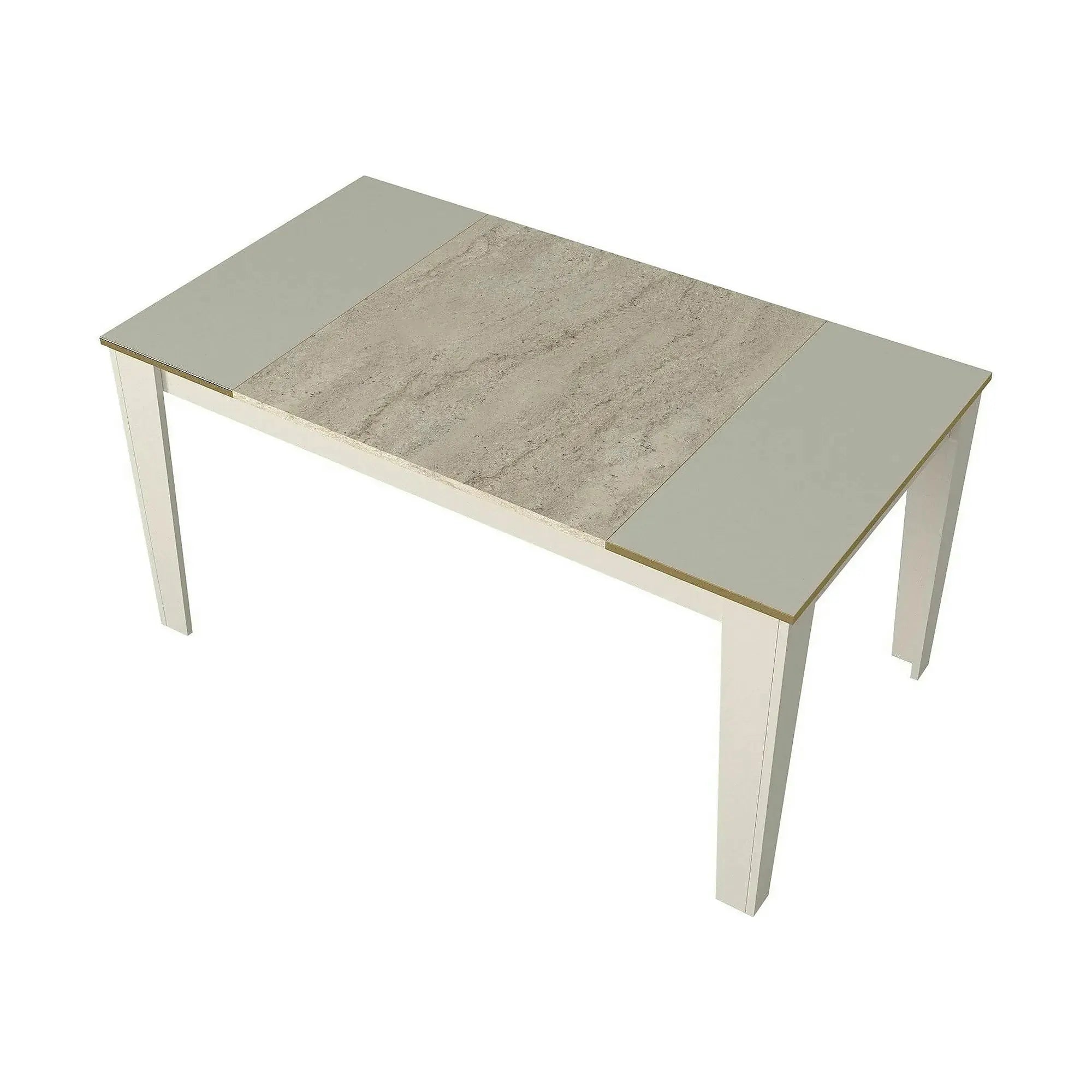 Masa VEYRON, crem/bej cu efect de marmura, PAL melaminat, 145x85x76 cm