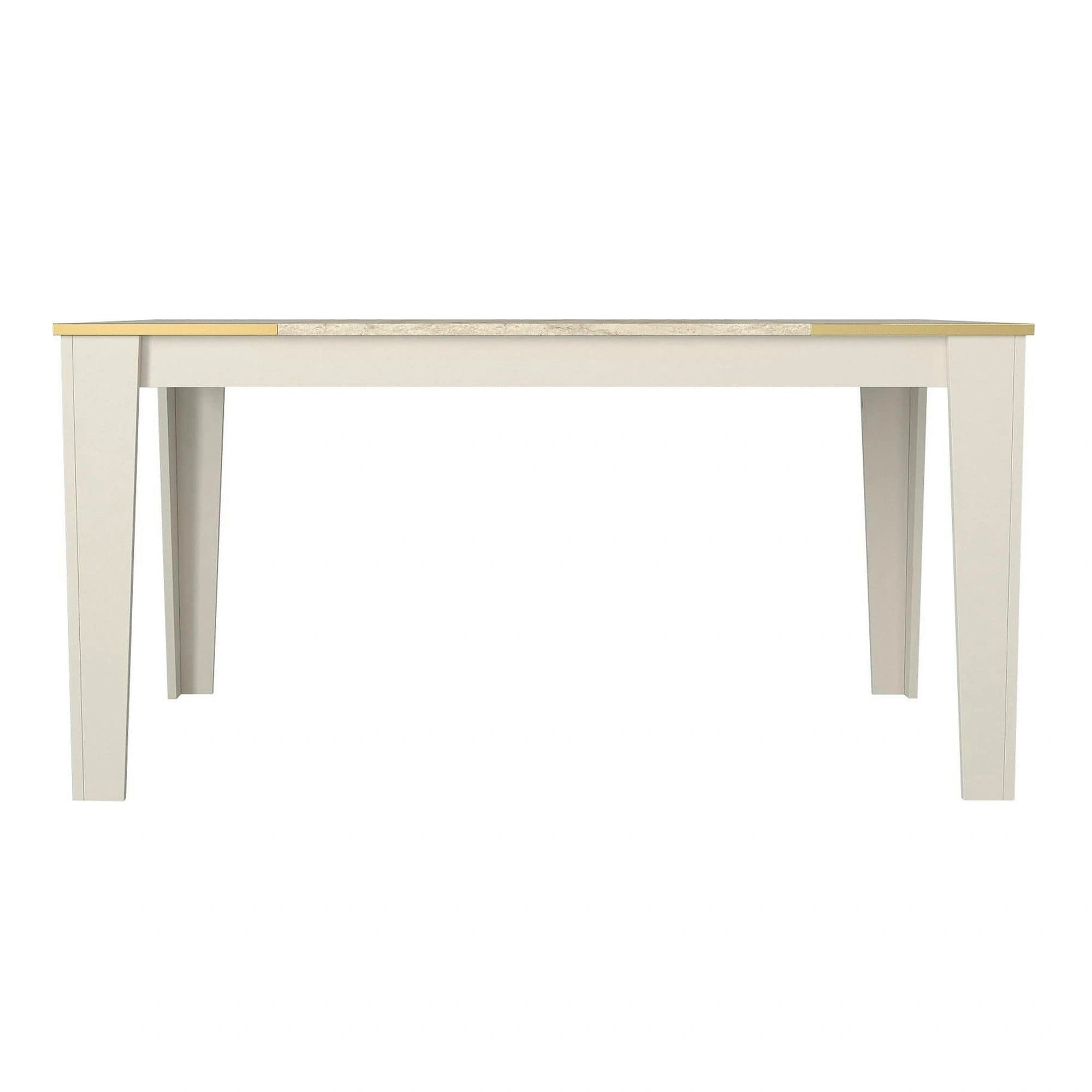 Masa VEYRON, crem/bej cu efect de marmura, PAL melaminat, 145x85x76 cm