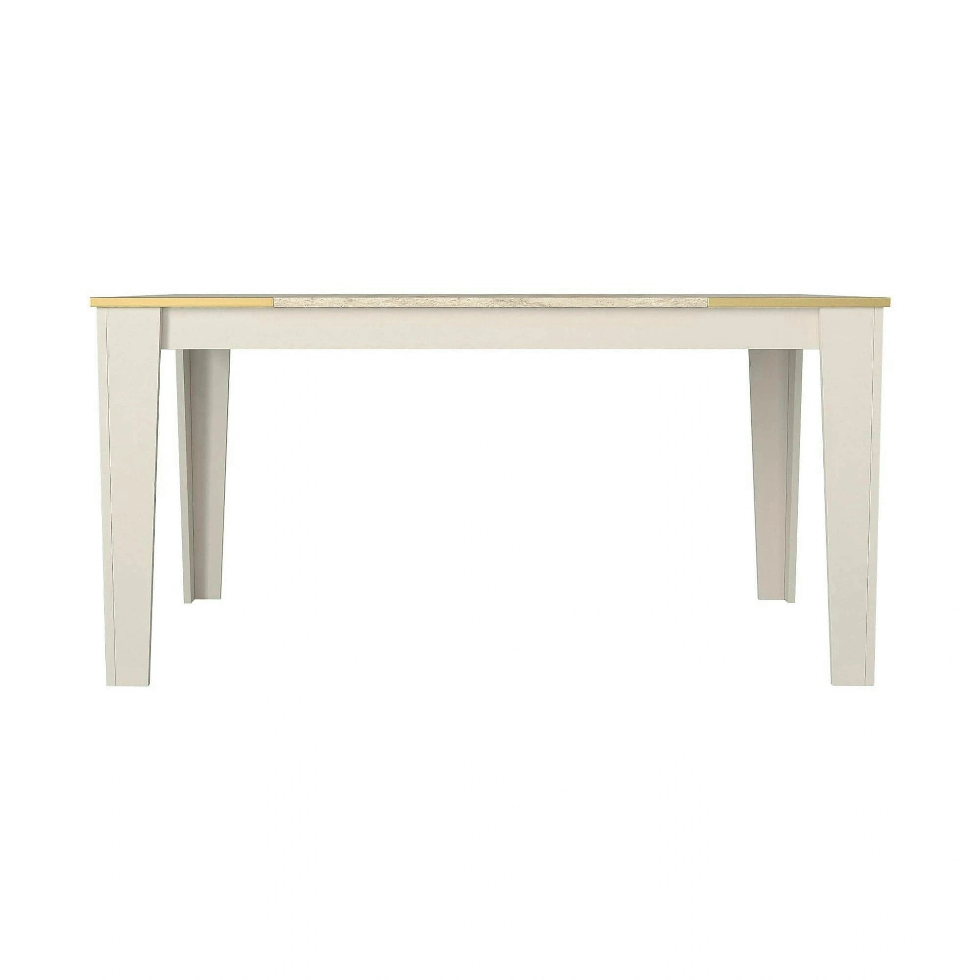 Masa VEYRON, crem/bej cu efect de marmura, PAL melaminat, 145x85x76 cm