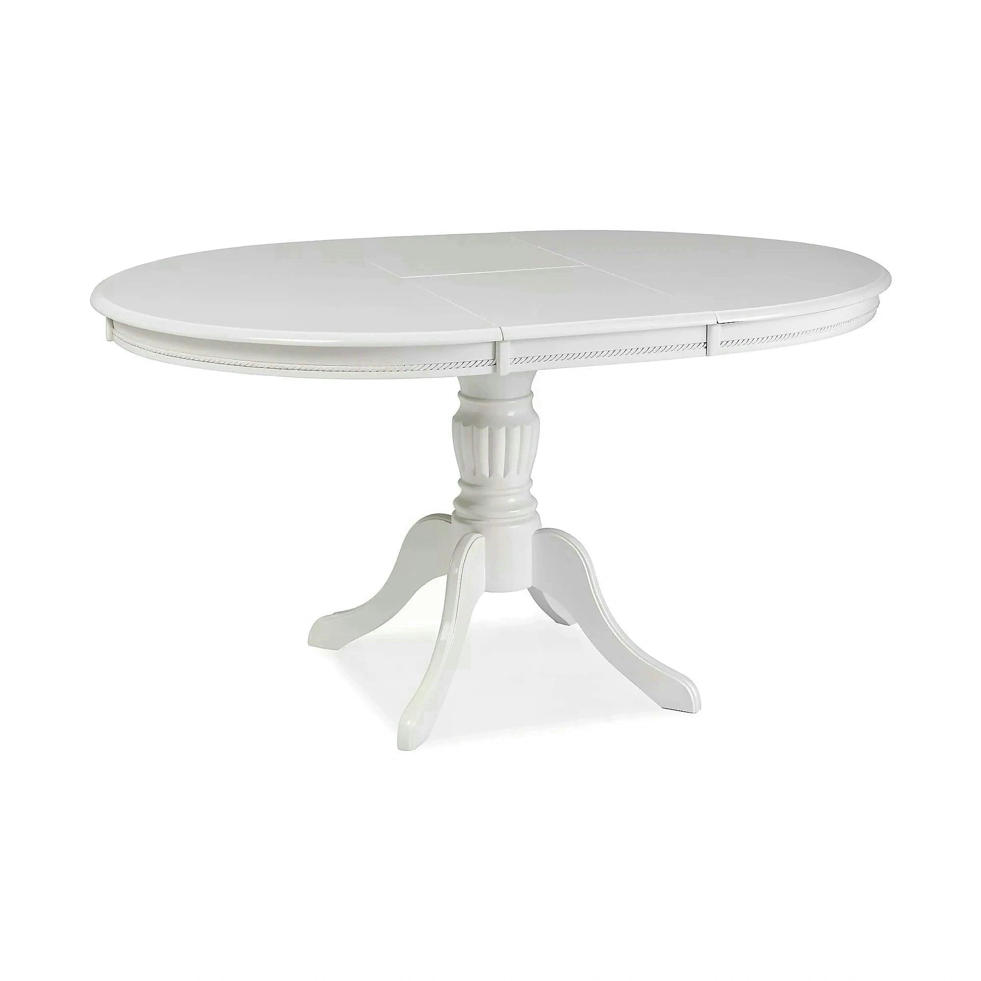Masa vintage alba OLIVIA, 106/141X106X76 cm