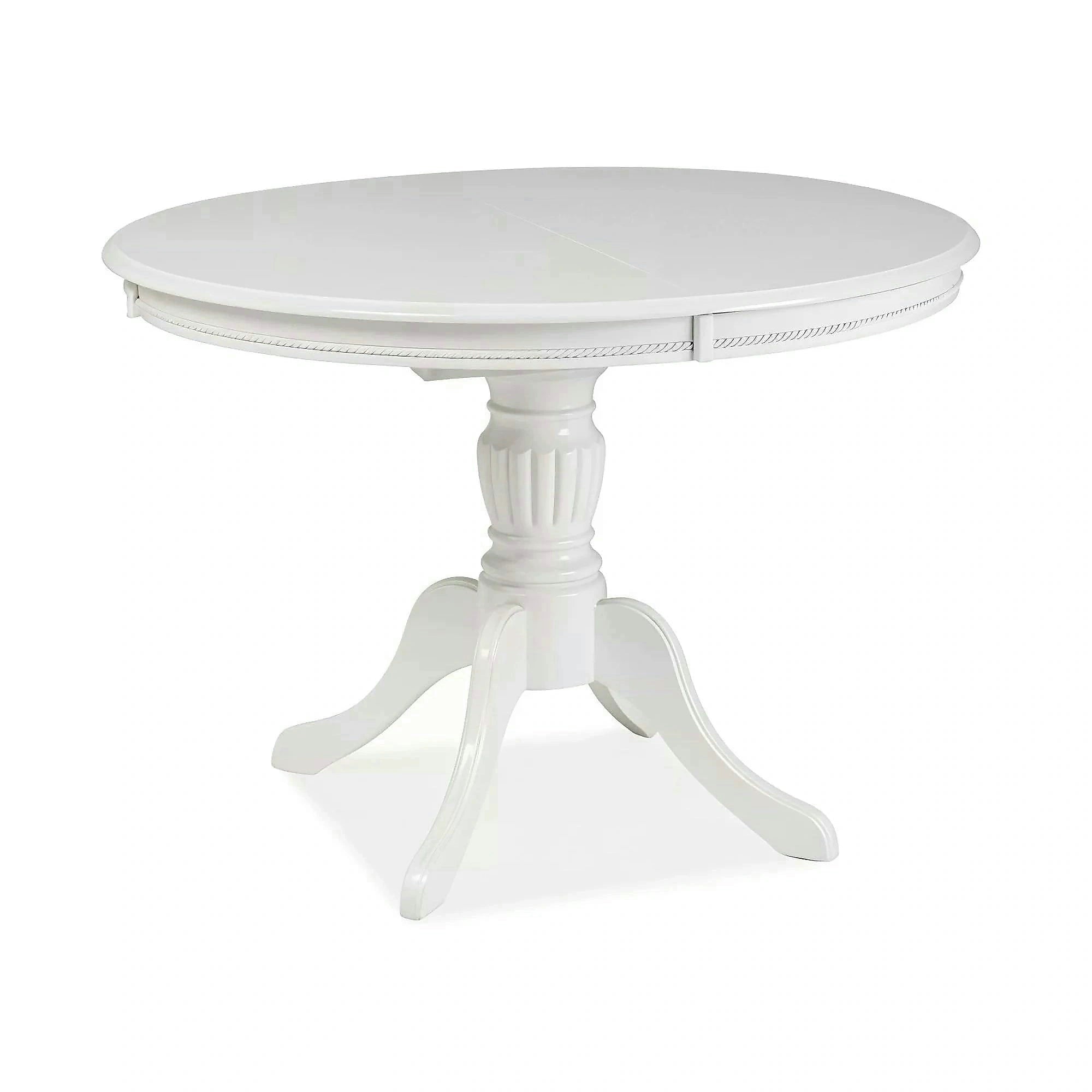 Masa vintage alba OLIVIA, 106/141X106X76 cm