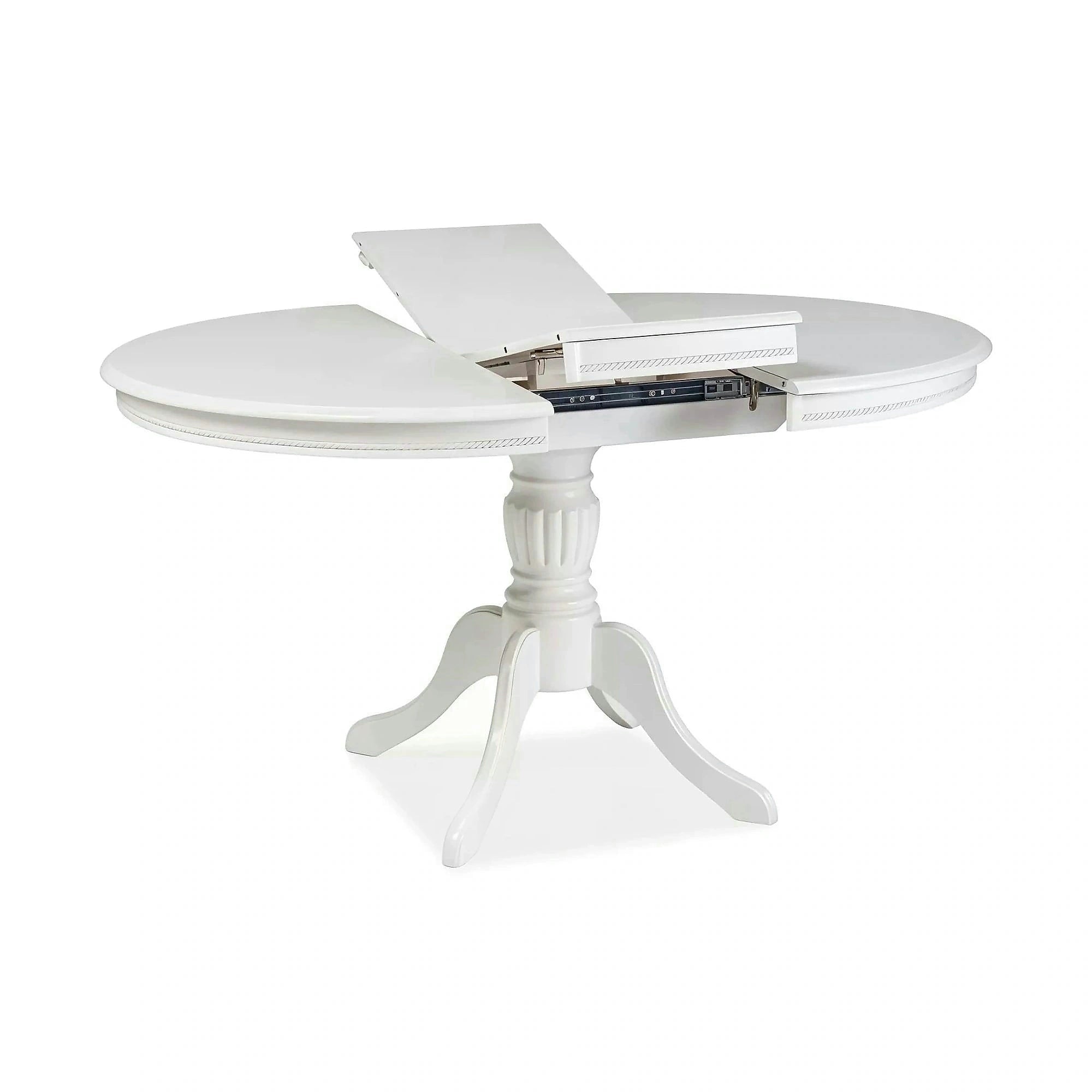 Masa vintage alba OLIVIA, 106/141X106X76 cm