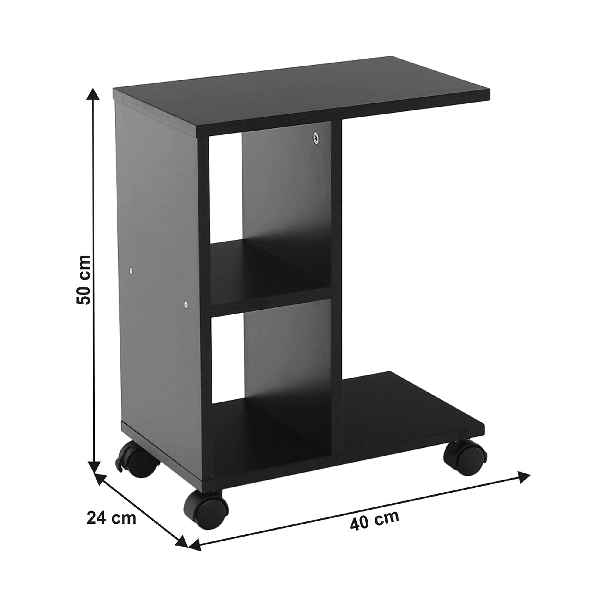 Masuta ABBAS NEW, negru, DTD laminat, 40x24x50 cm