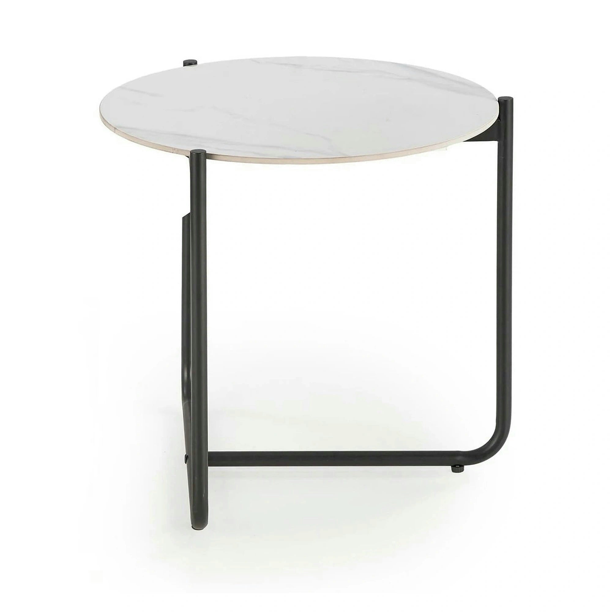 Masuta ACUNA S, alb/negru, ceramica/metal, 50x50x50 cm