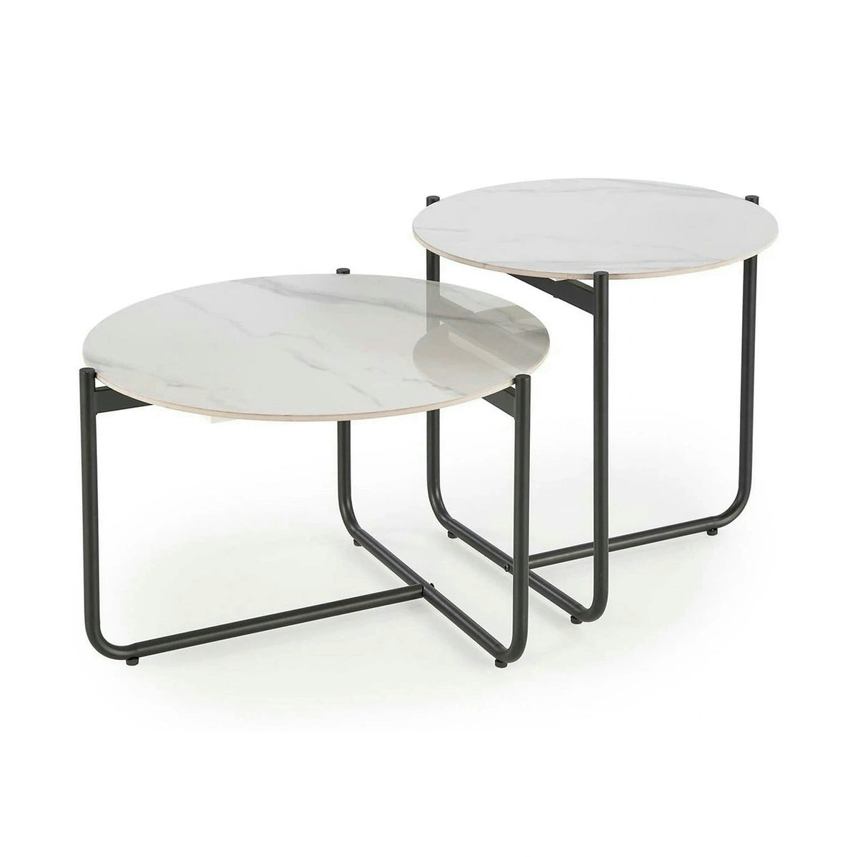 Masuta ACUNA S, alb/negru, ceramica/metal, 50x50x50 cm