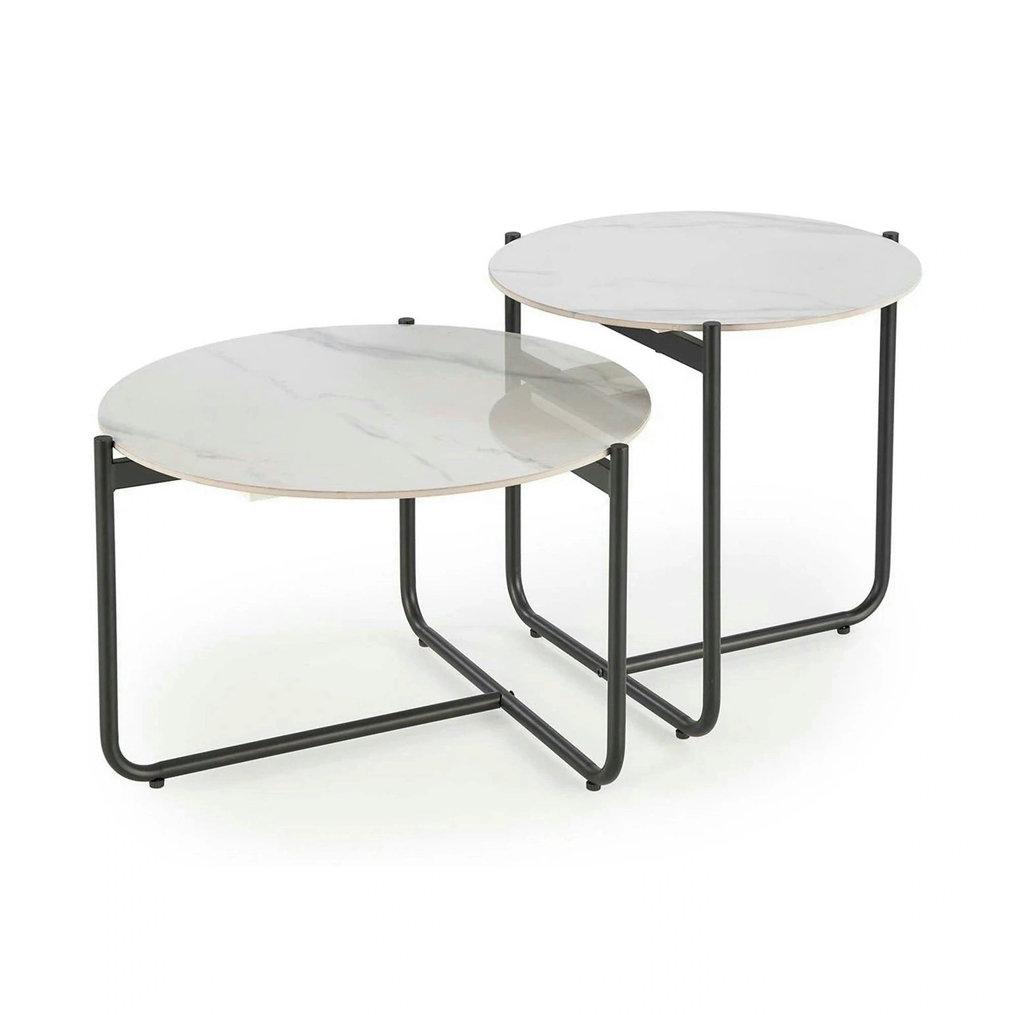 Masuta ACUNA S, alb/negru, ceramica/metal, 50x50x50 cm