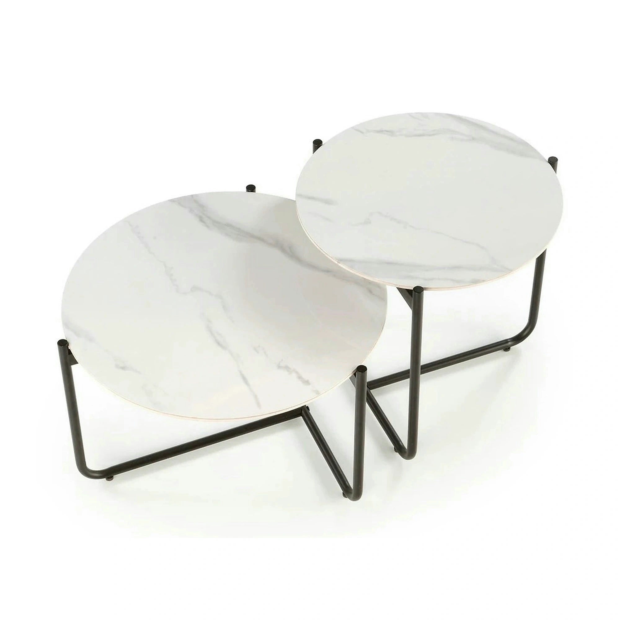 Masuta ACUNA S, alb/negru, ceramica/metal, 50x50x50 cm